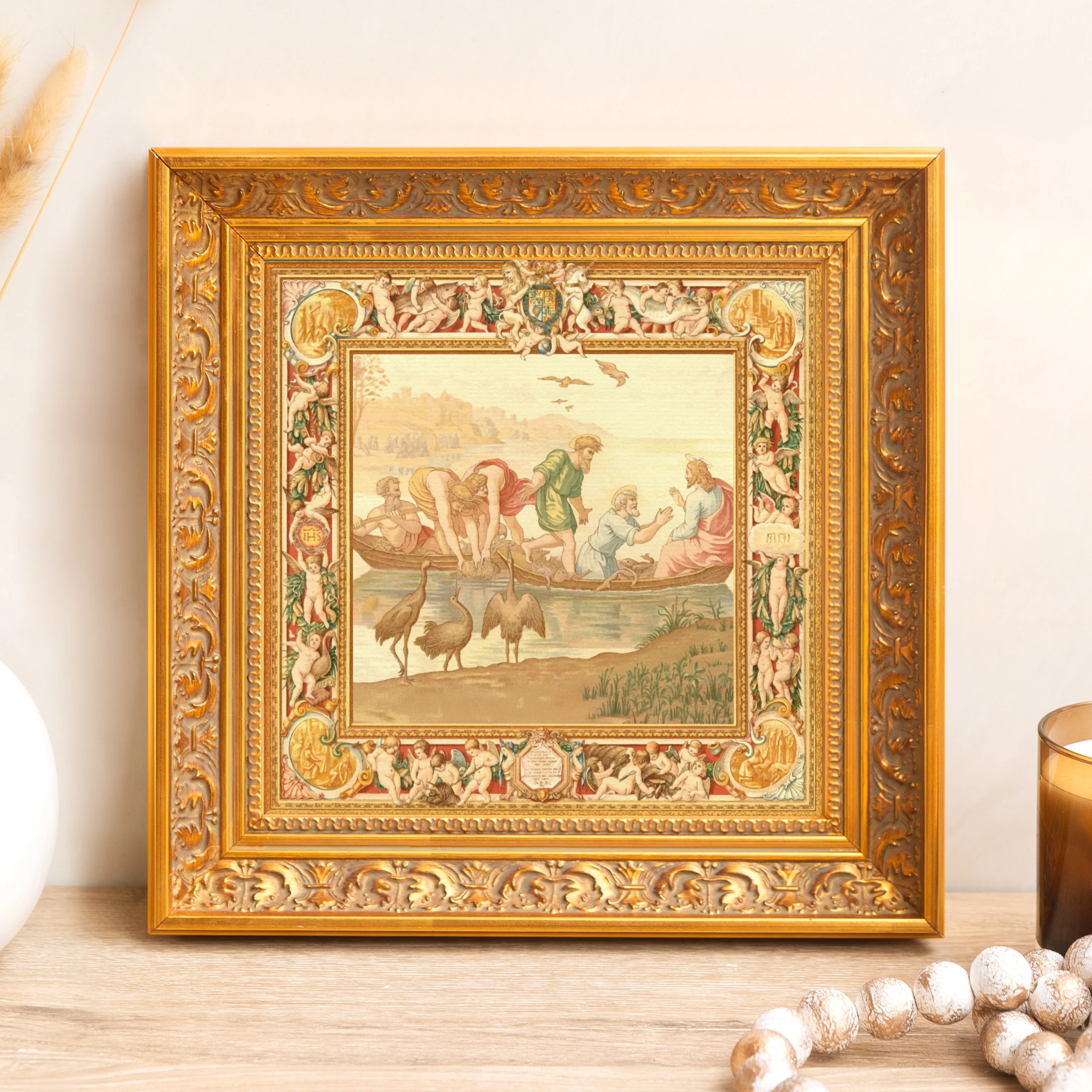 Fishermen with Jesus Framed Canvas - Sacred Mini Collection