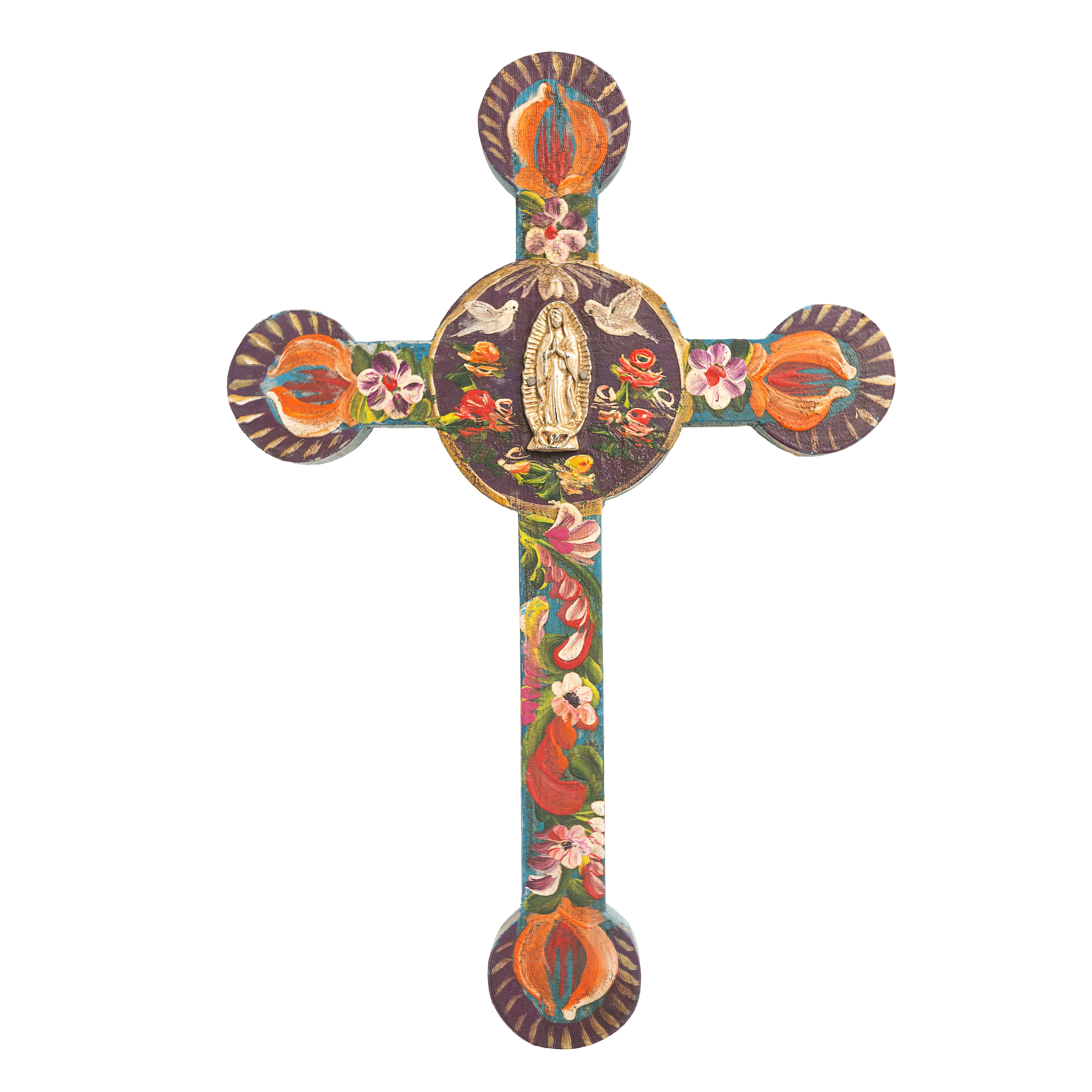 Flame of Love Our Lady of Guadalupe Wall Cross - 12"