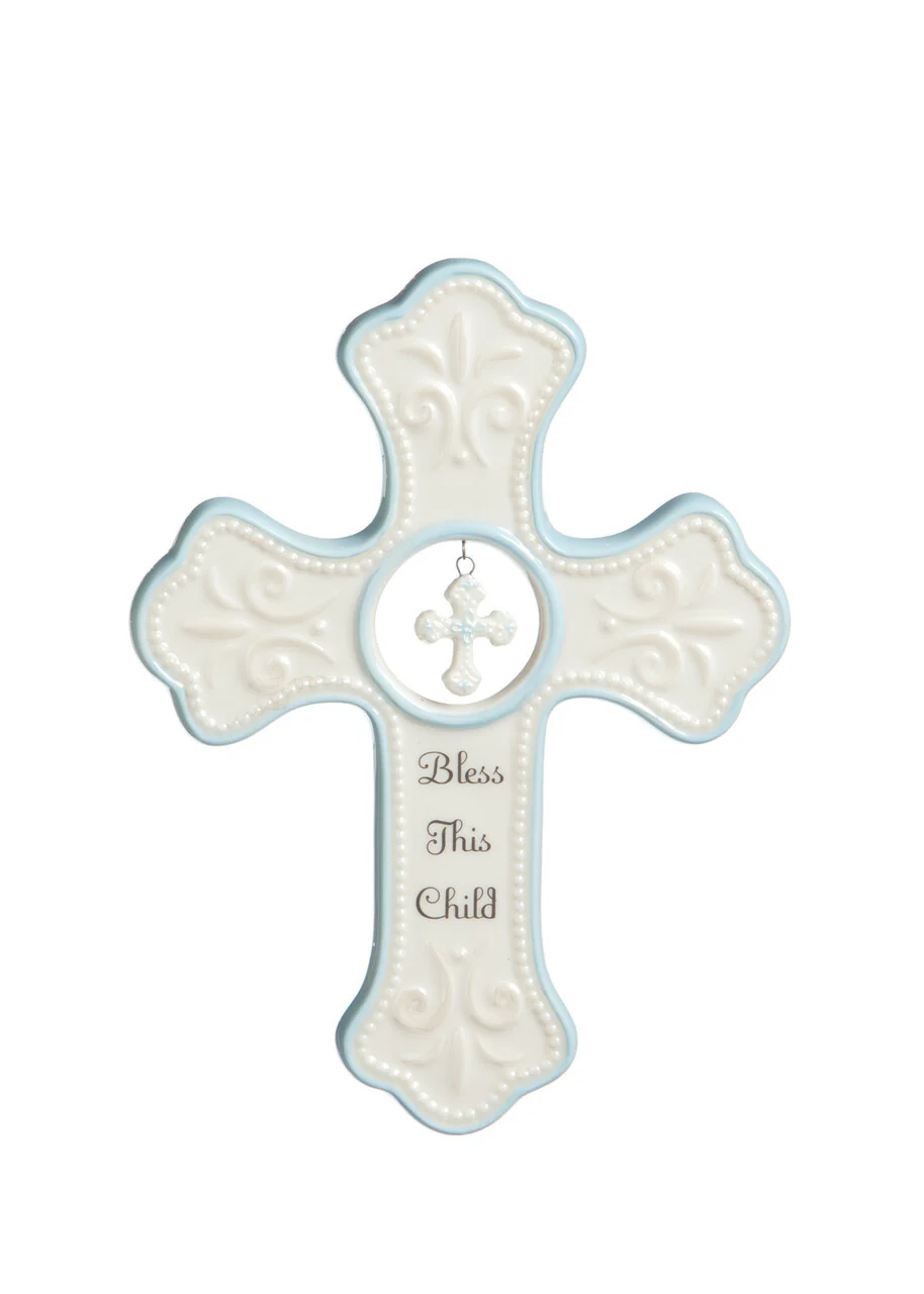 Fleur de Lis Hanging Cross - Boy or Girl - Image 2