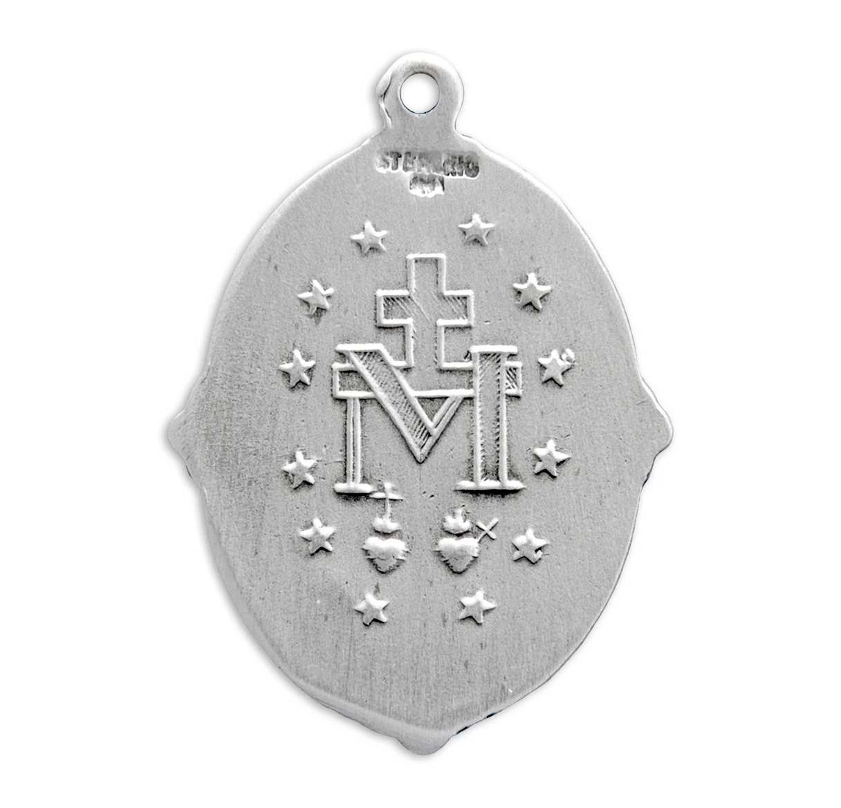 Florentine Framed Sterling Miraculous Medal Necklace - Image 2