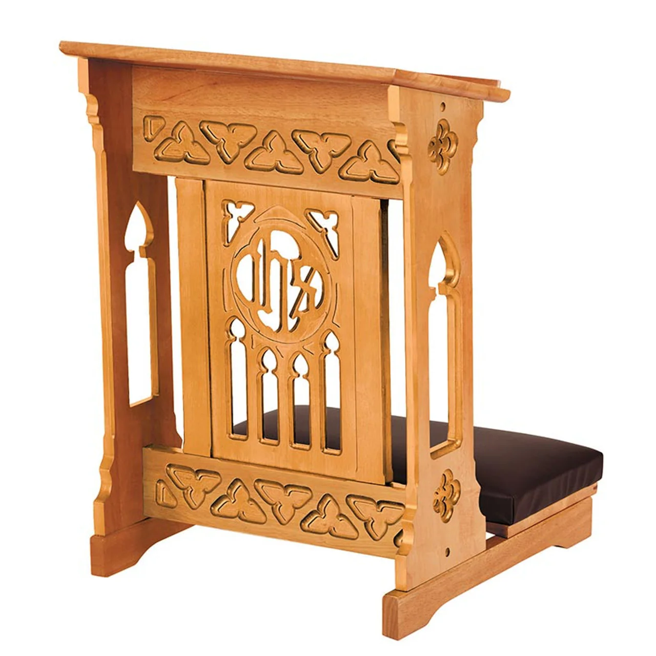 Florentine Padded Kneeler - Oak Stain Finish