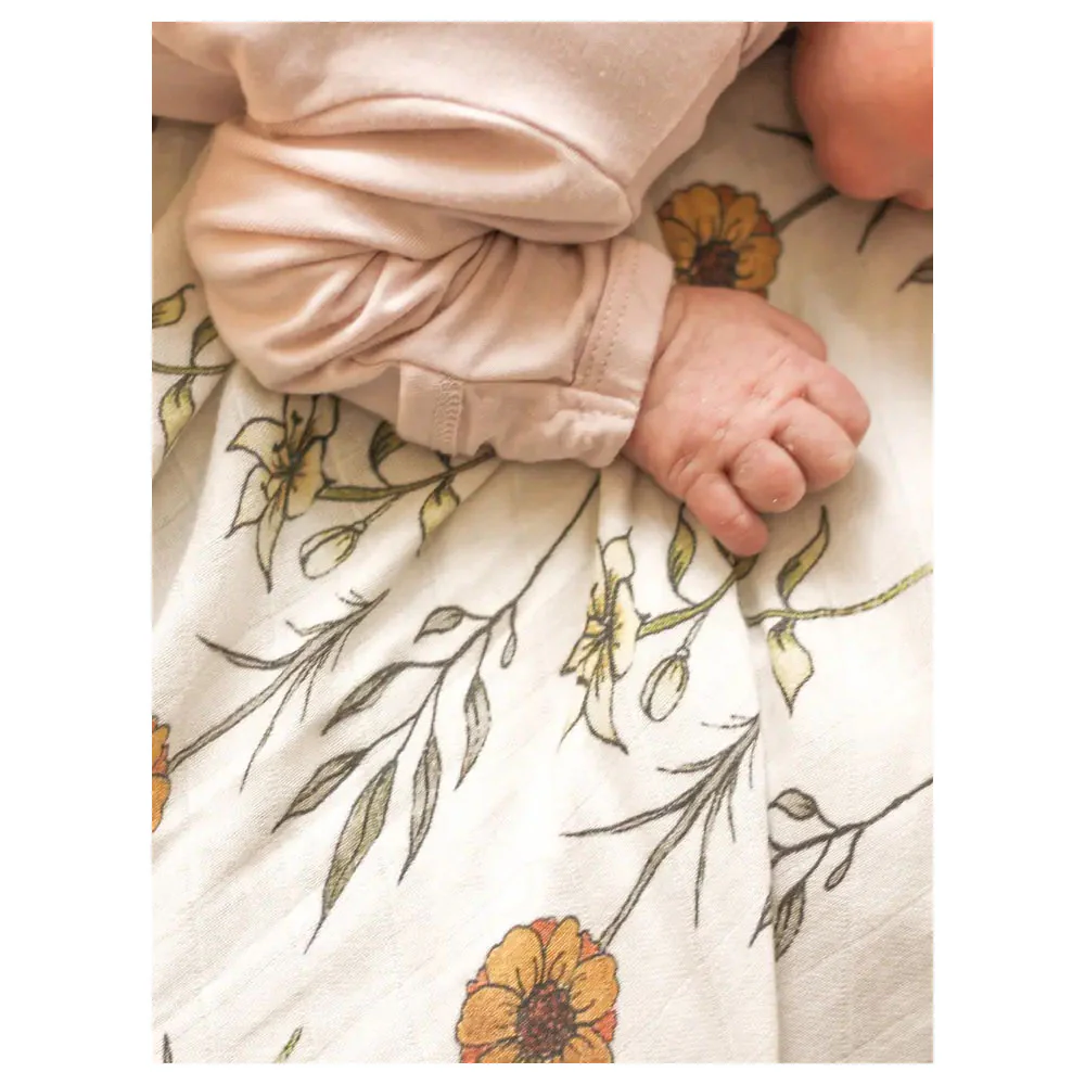 Flowers of the Holy Family Muslin Swaddle Blanket - Image 5