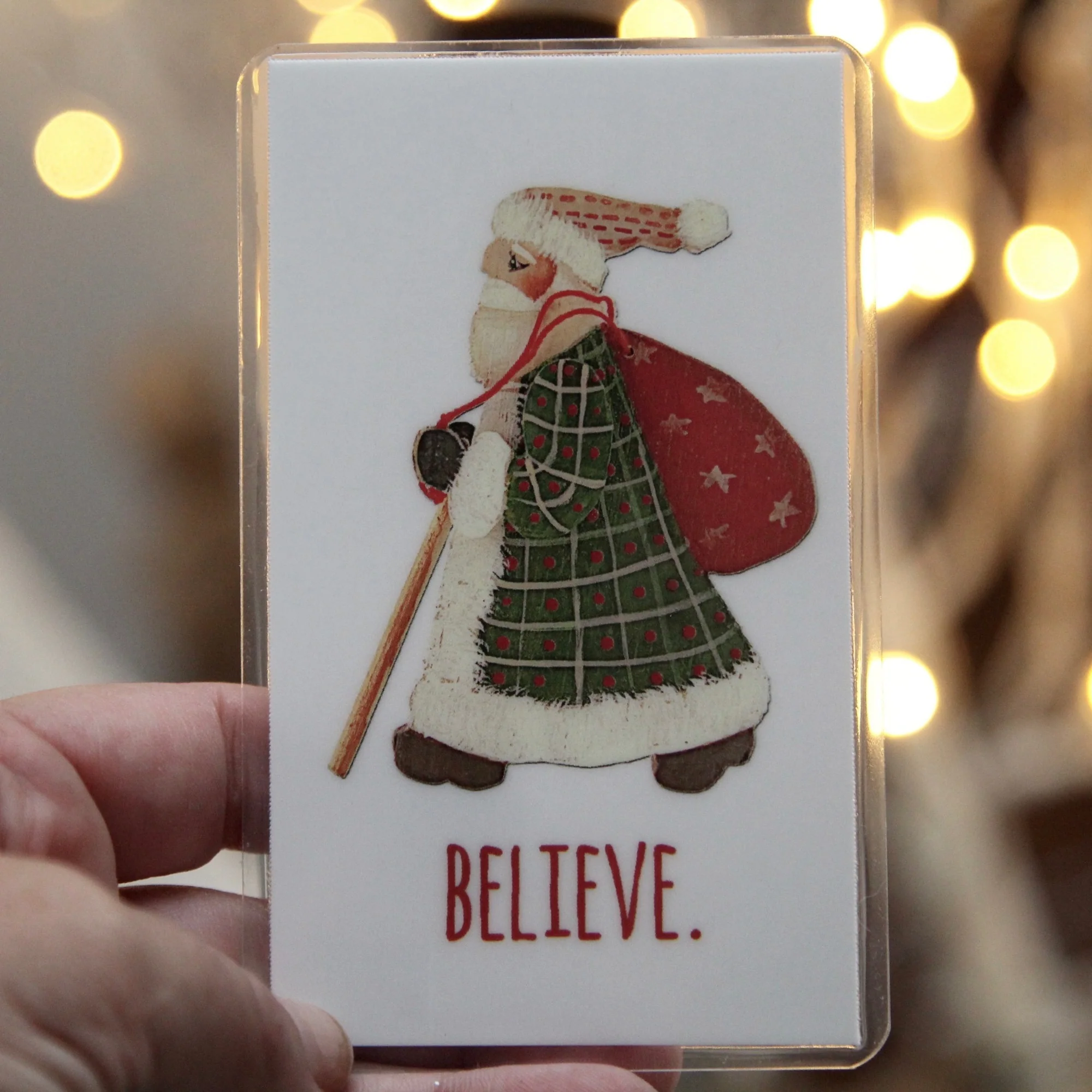 Laminated Folk Art Saint Nicholas Personalized Prayer Card