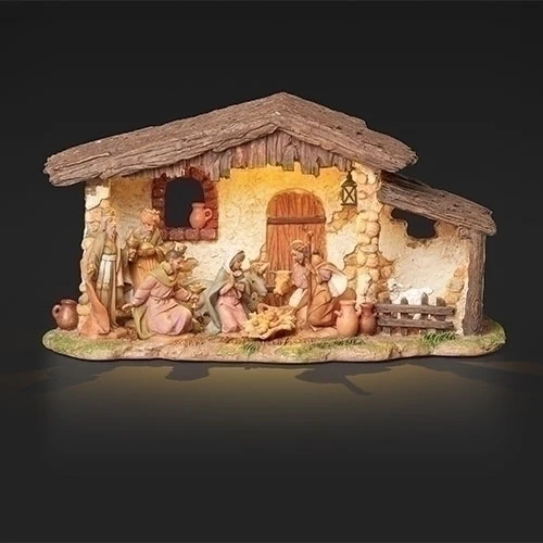 Fontanini LED Musical Lighted Nativity Stable - Image 3