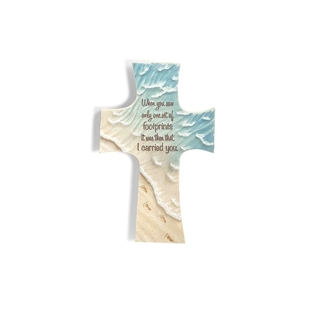 Footprints in the Sand Wall Cross - 8"