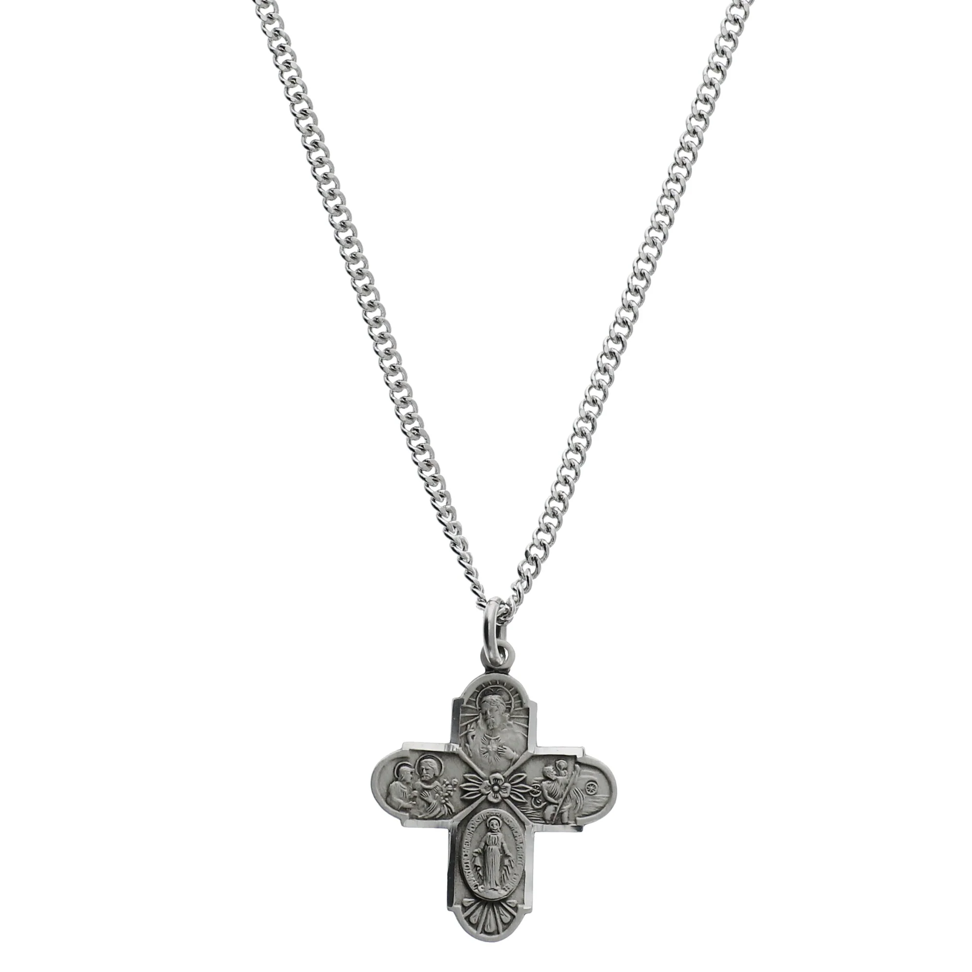 Four-Way Medal - Sterling Silver - 20 inch chain