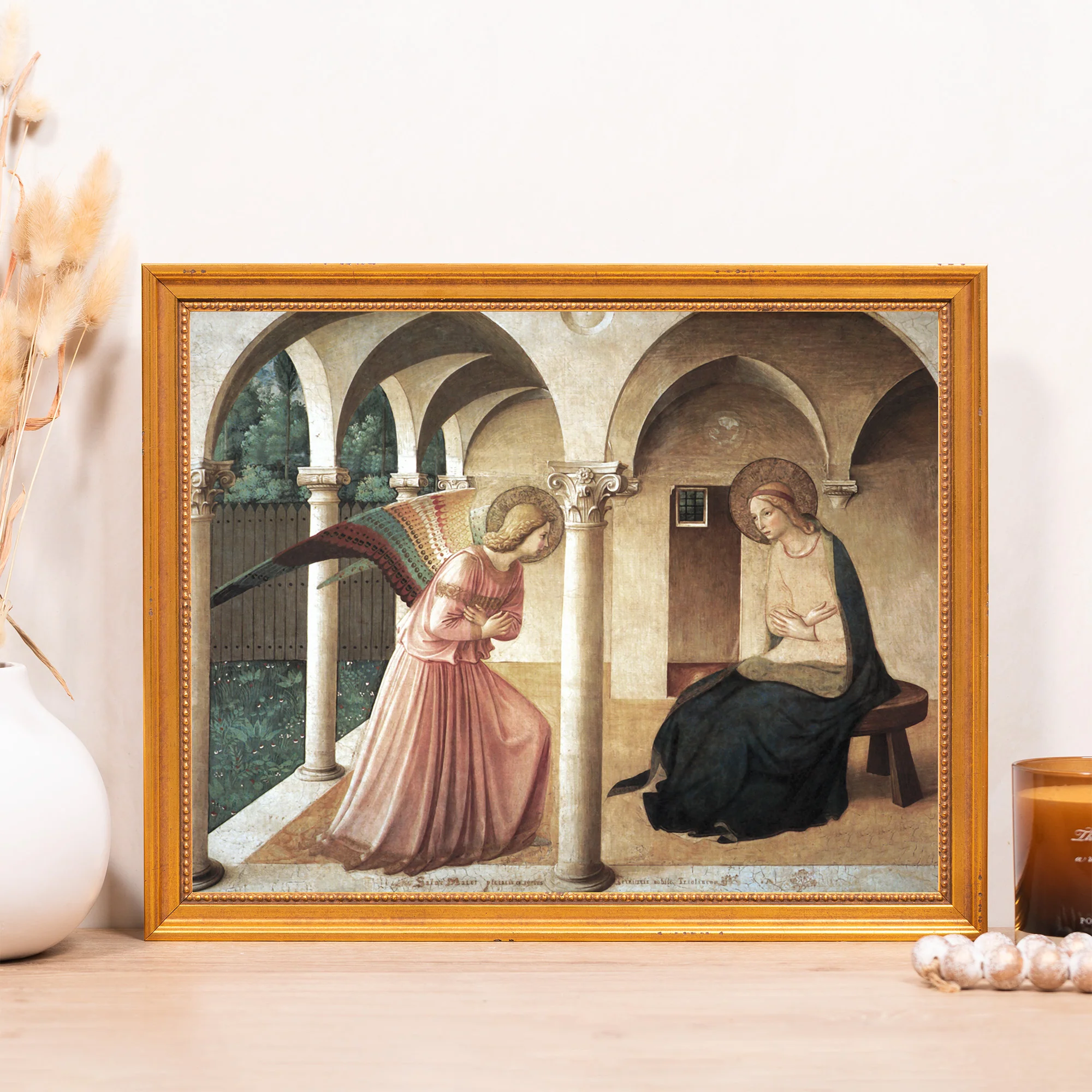 Fra Angelico's Annunciation Framed Canvas - Sacred Classics Collection - Image 6