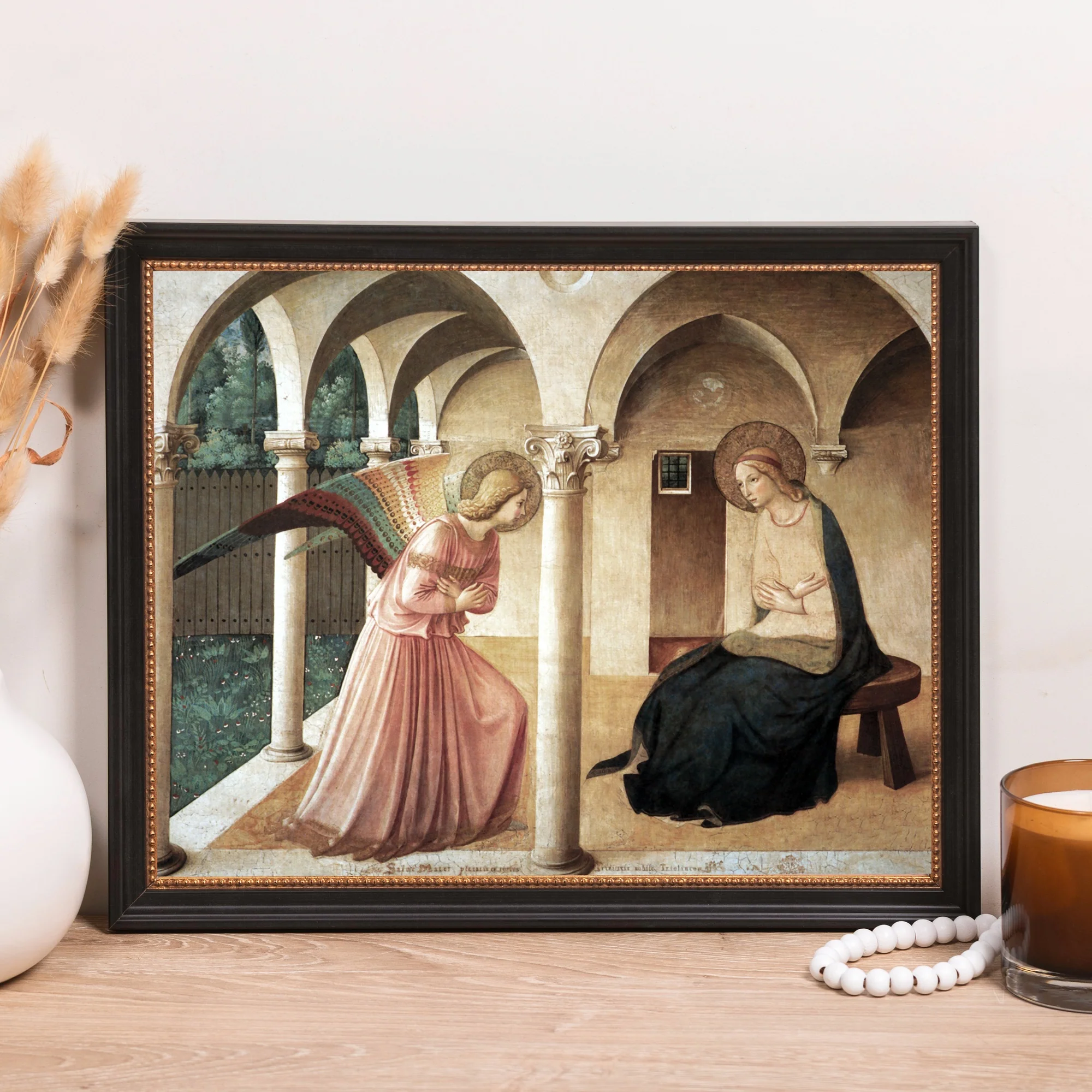 Fra Angelico's Annunciation Framed Canvas - Sacred Classics Collection - Image 8