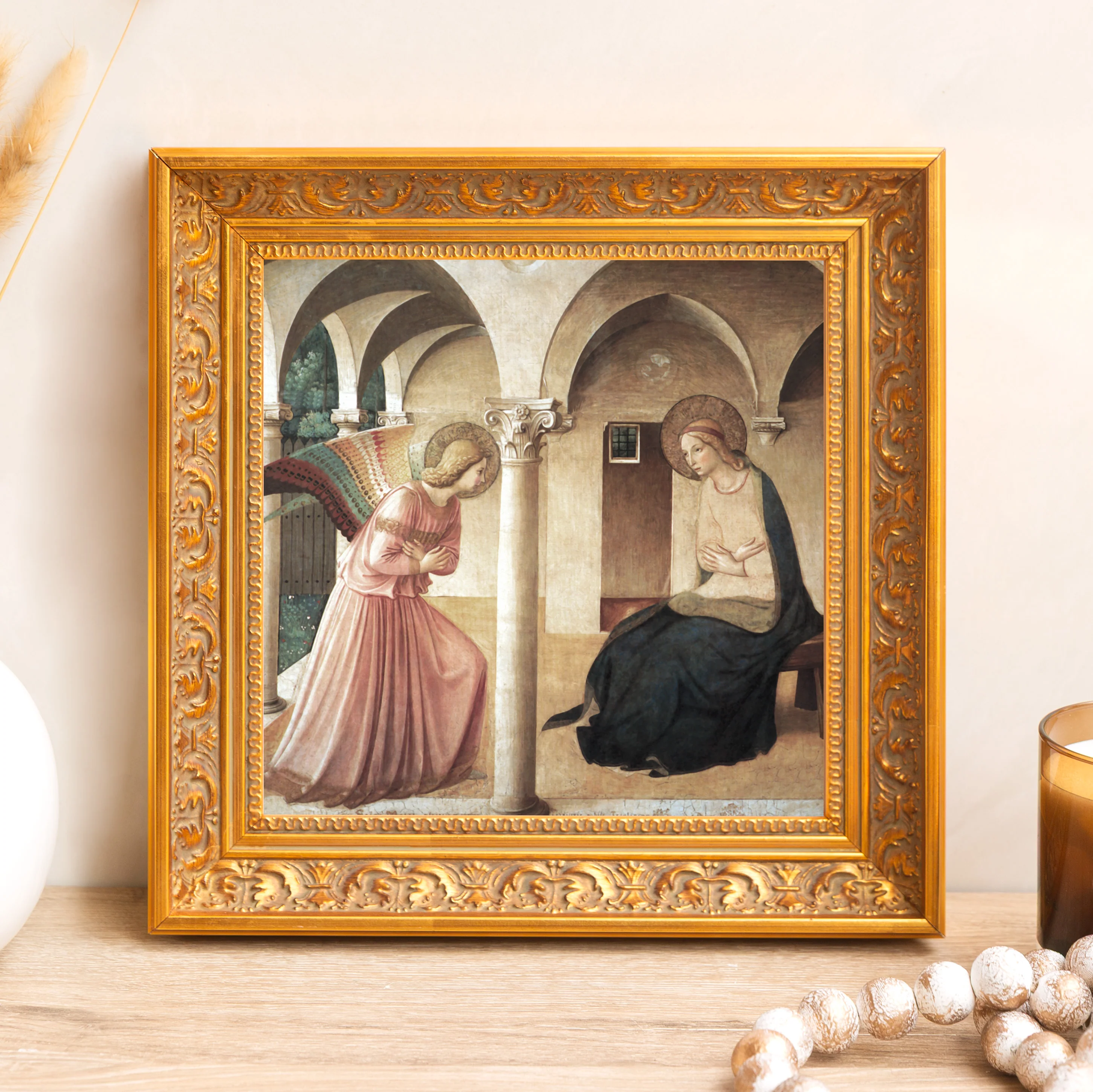 Fra Angelico's Annunciation Framed Canvas - Sacred Mini Collection
