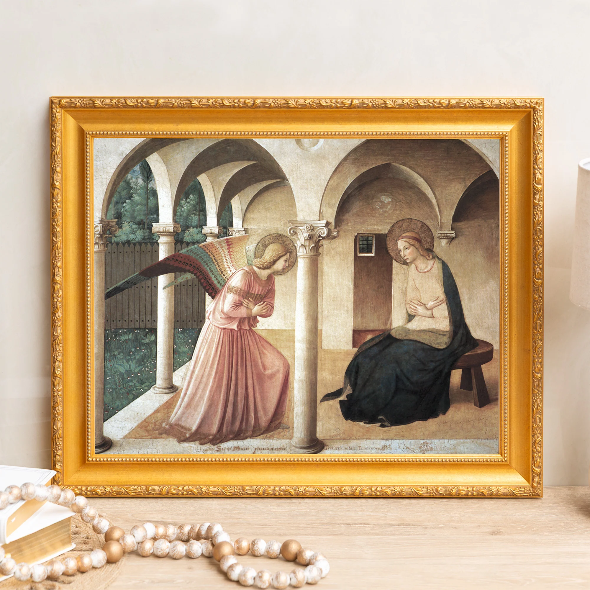 Fra Angelico's Annunciation Framed Canvas - Sacred Signature Collection - Image 6