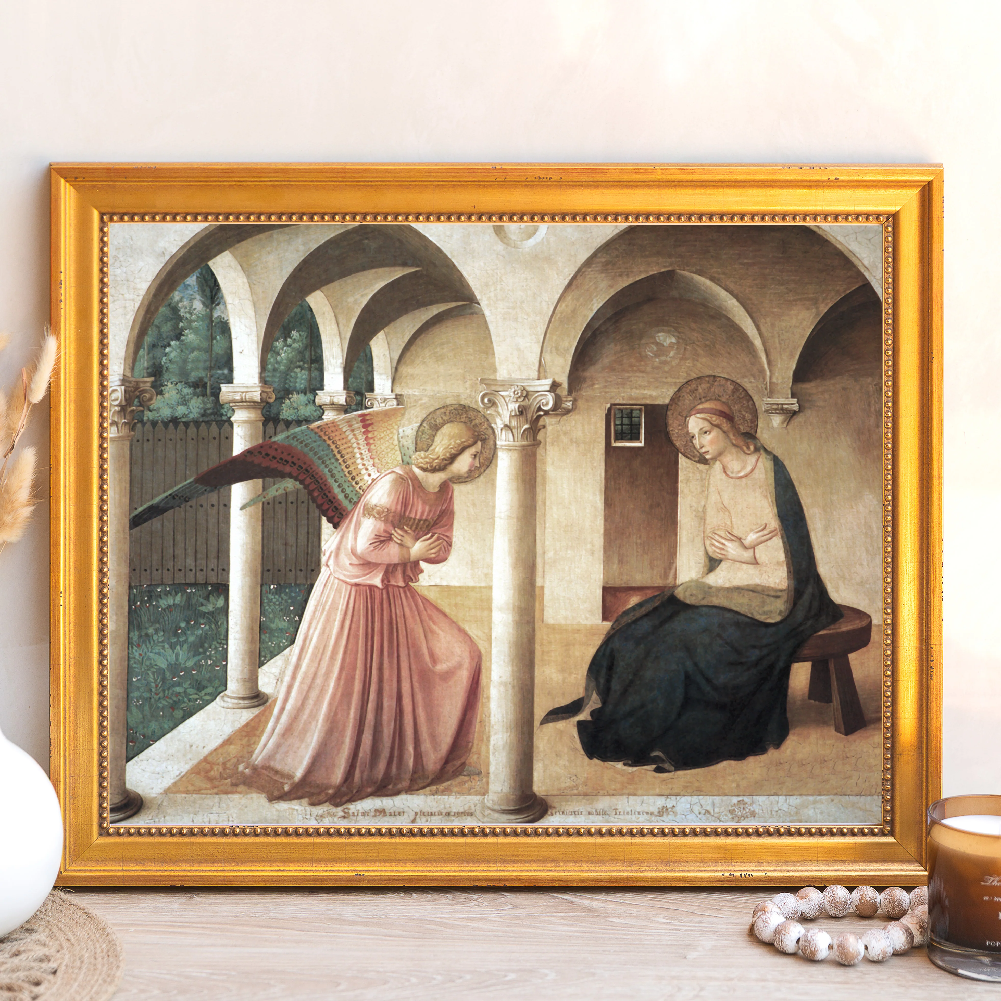 Fra Angelico's Annunciation Framed Canvas - Sacred Signature Collection - Image 9