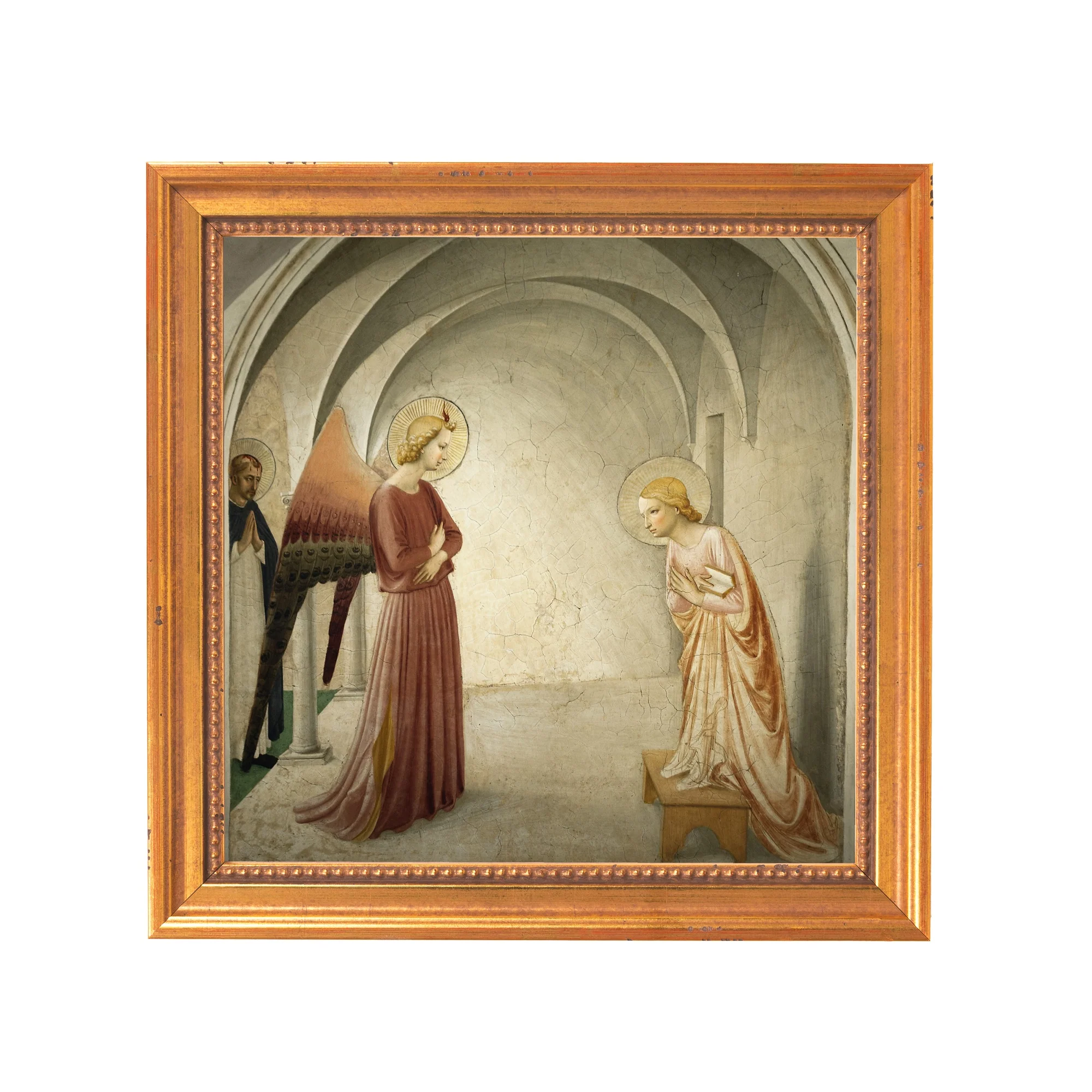 Fra Angelico's Annunciation Fresco Framed Canvas - Sacred Mini Collection - Image 10