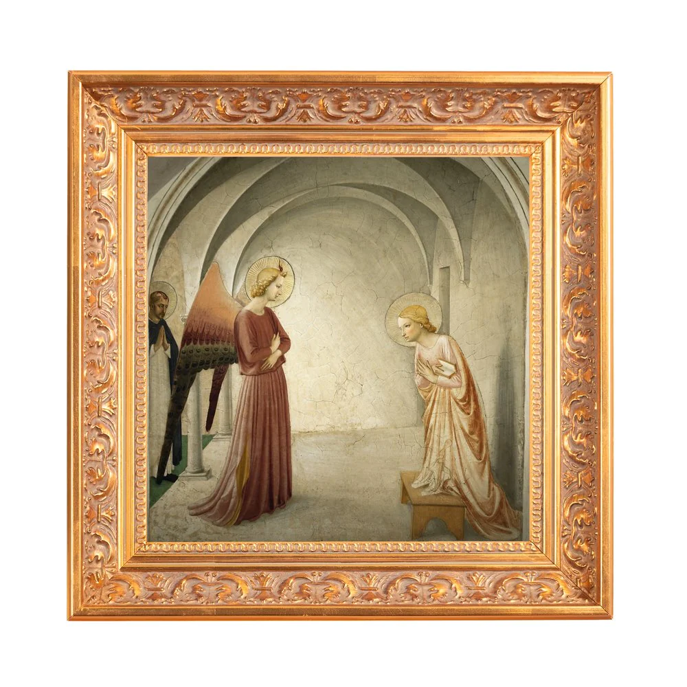 Fra Angelico's Annunciation Fresco Framed Canvas - Sacred Mini Collection - Image 3