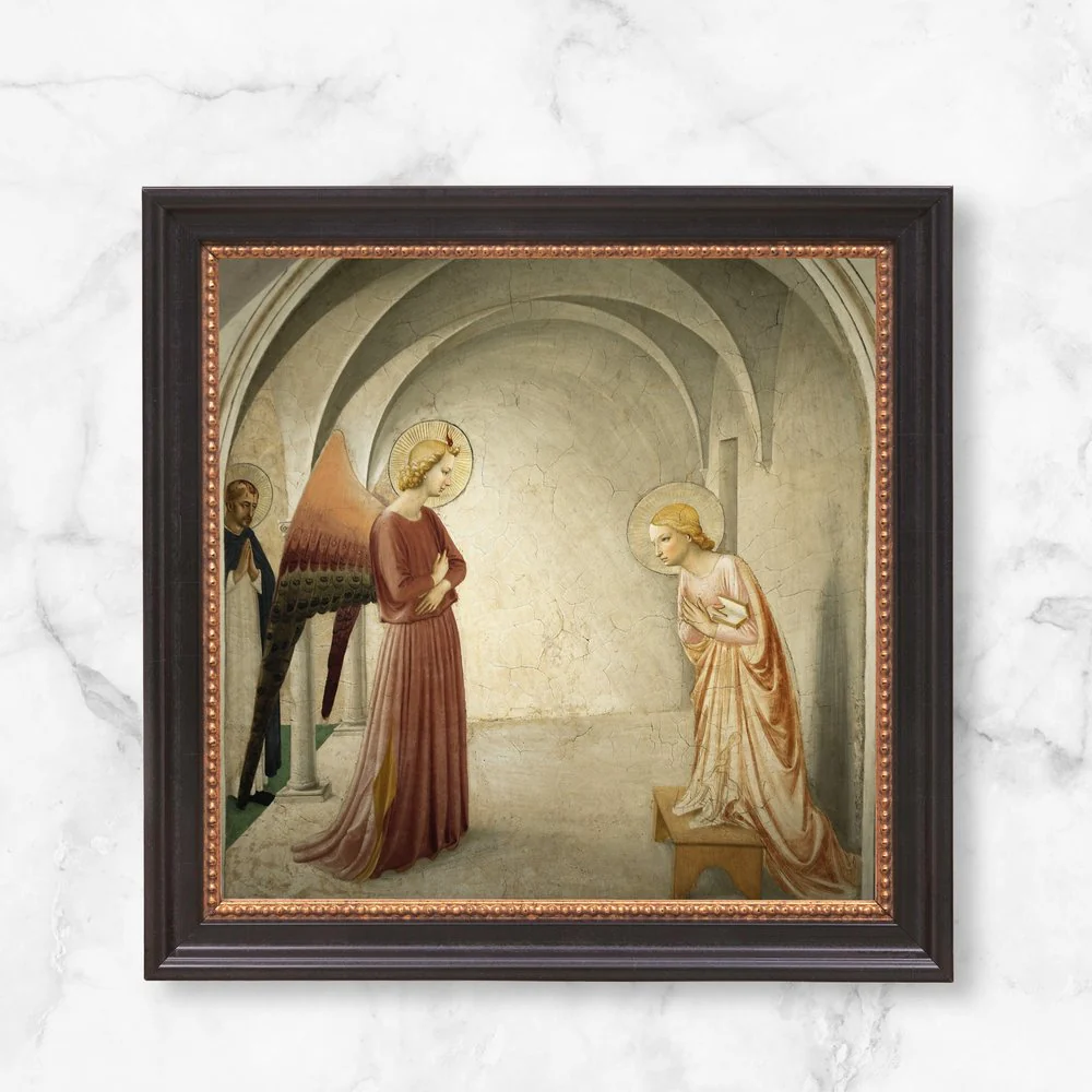 Fra Angelico's Annunciation Fresco Framed Canvas - Sacred Mini Collection - Image 6