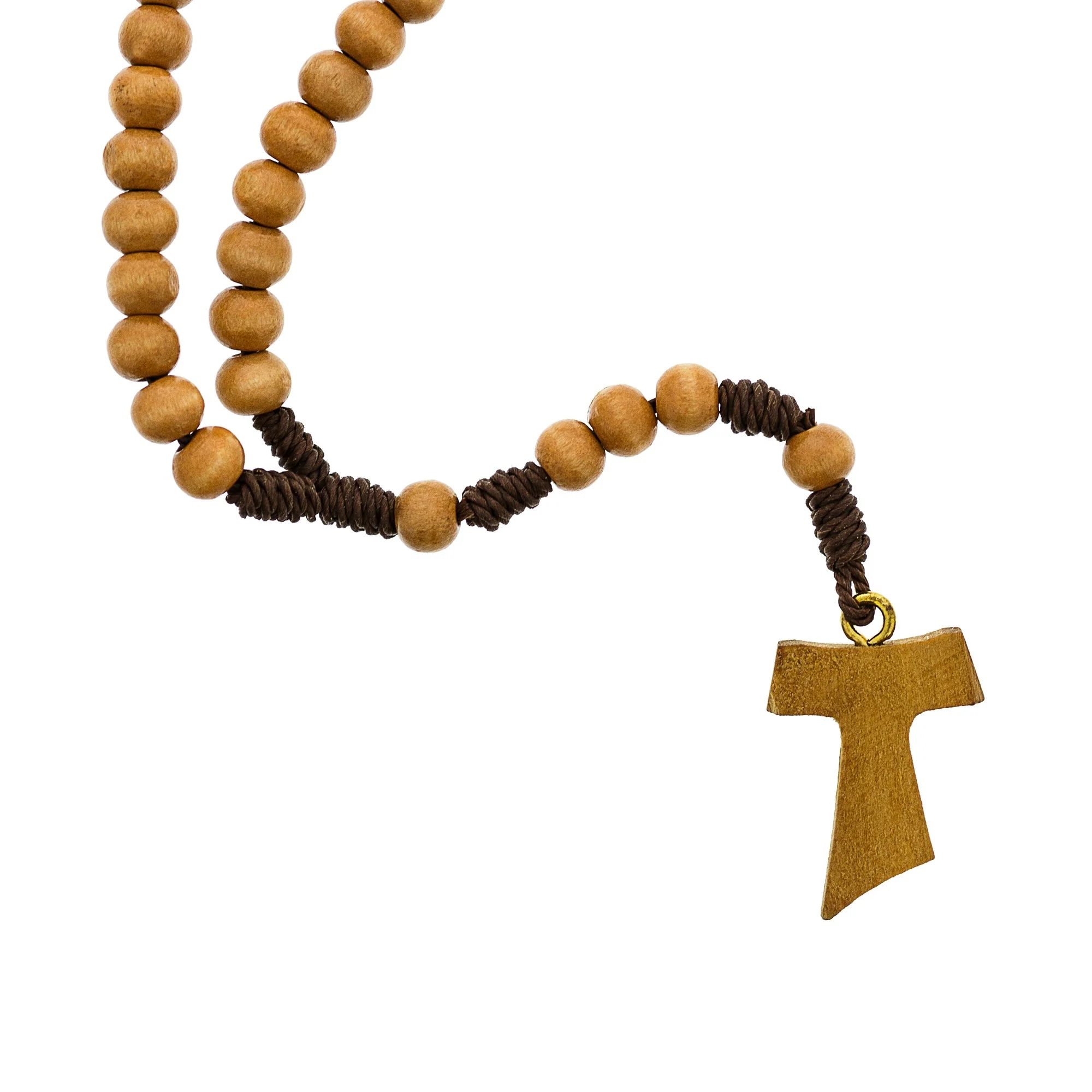 Franciscan Tau Cross Wooden Rosary
