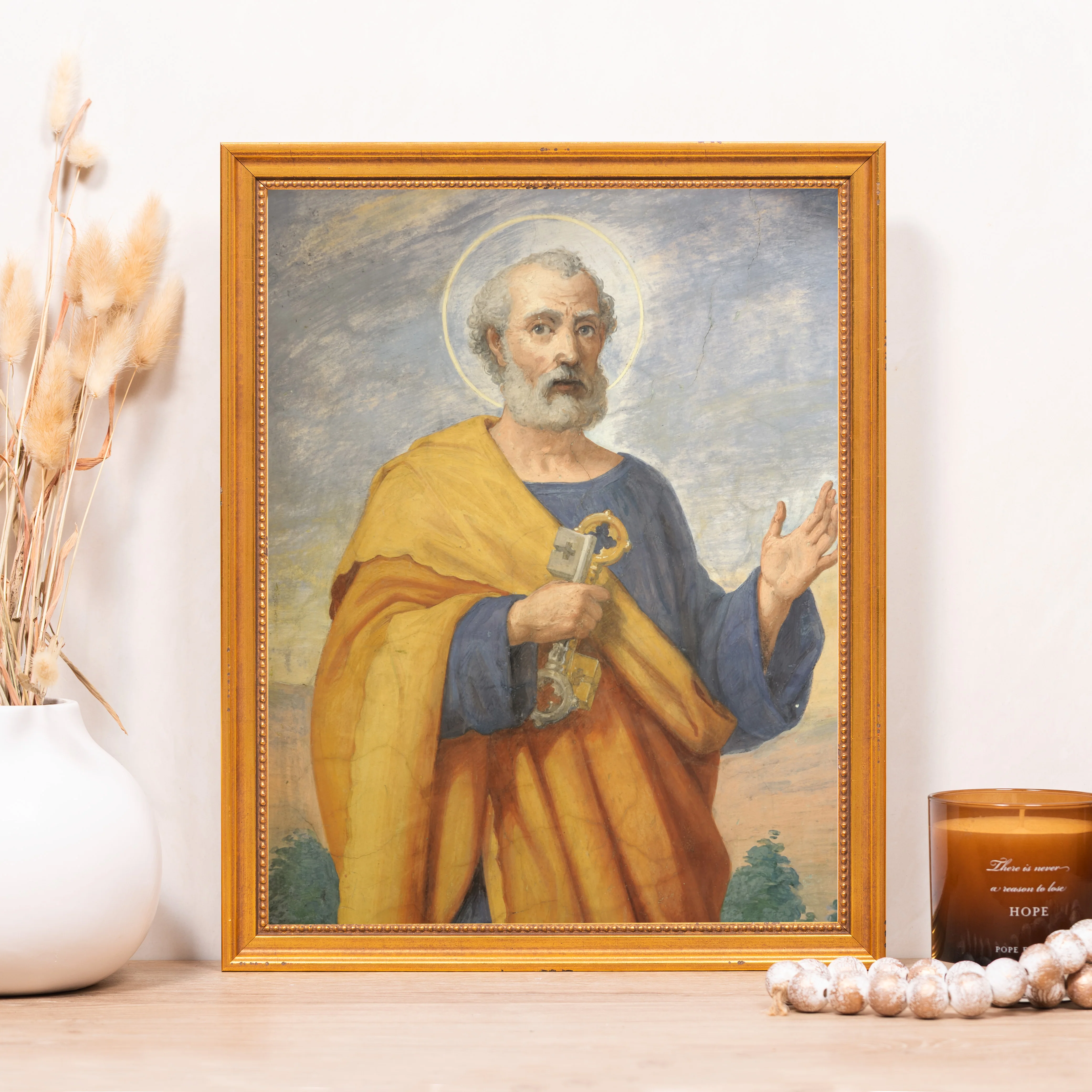 Fresco of St Peter Framed Canvas - Sacred Classics Collection - Image 6