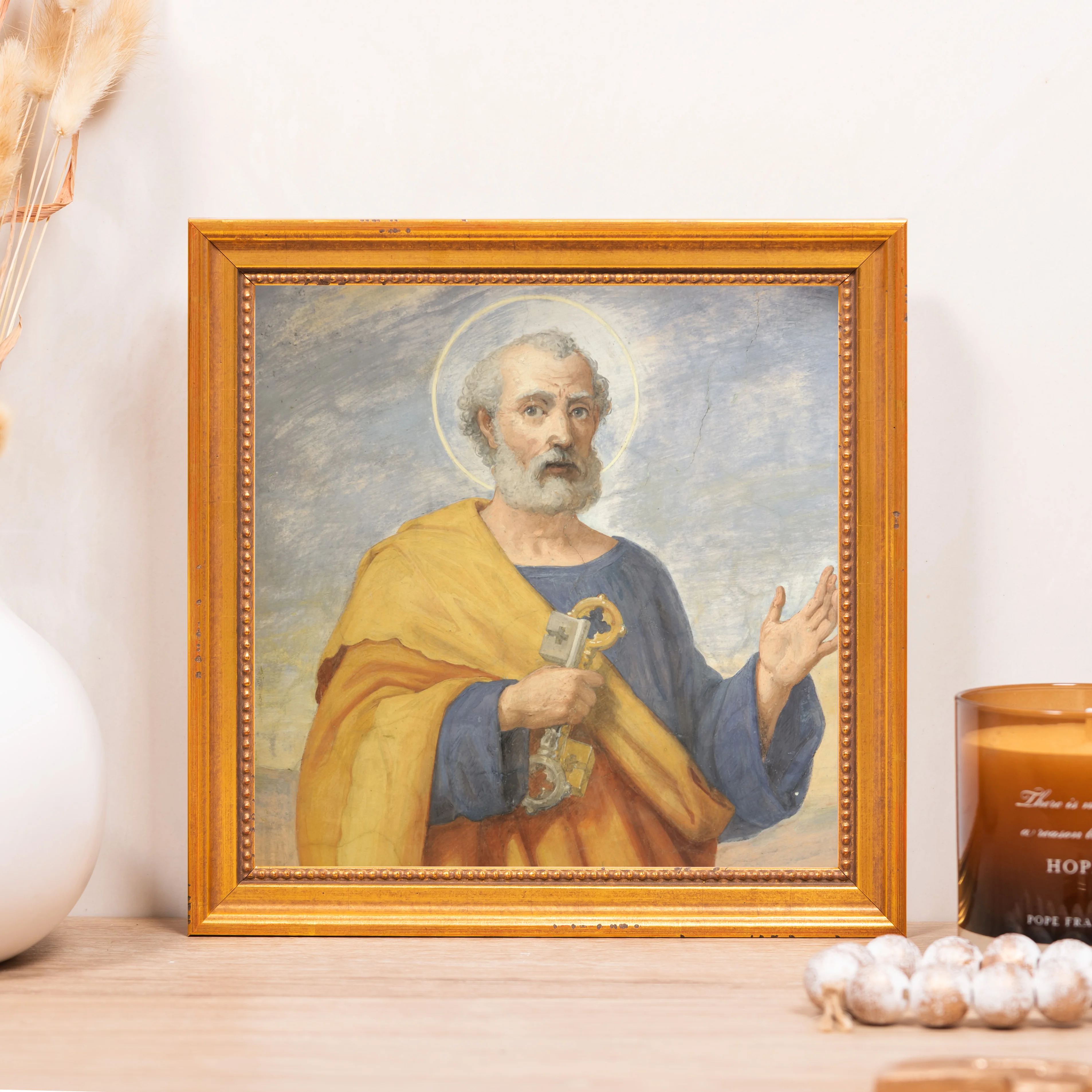 Fresco of St Peter Framed Canvas - Sacred Mini Collection - Image 4