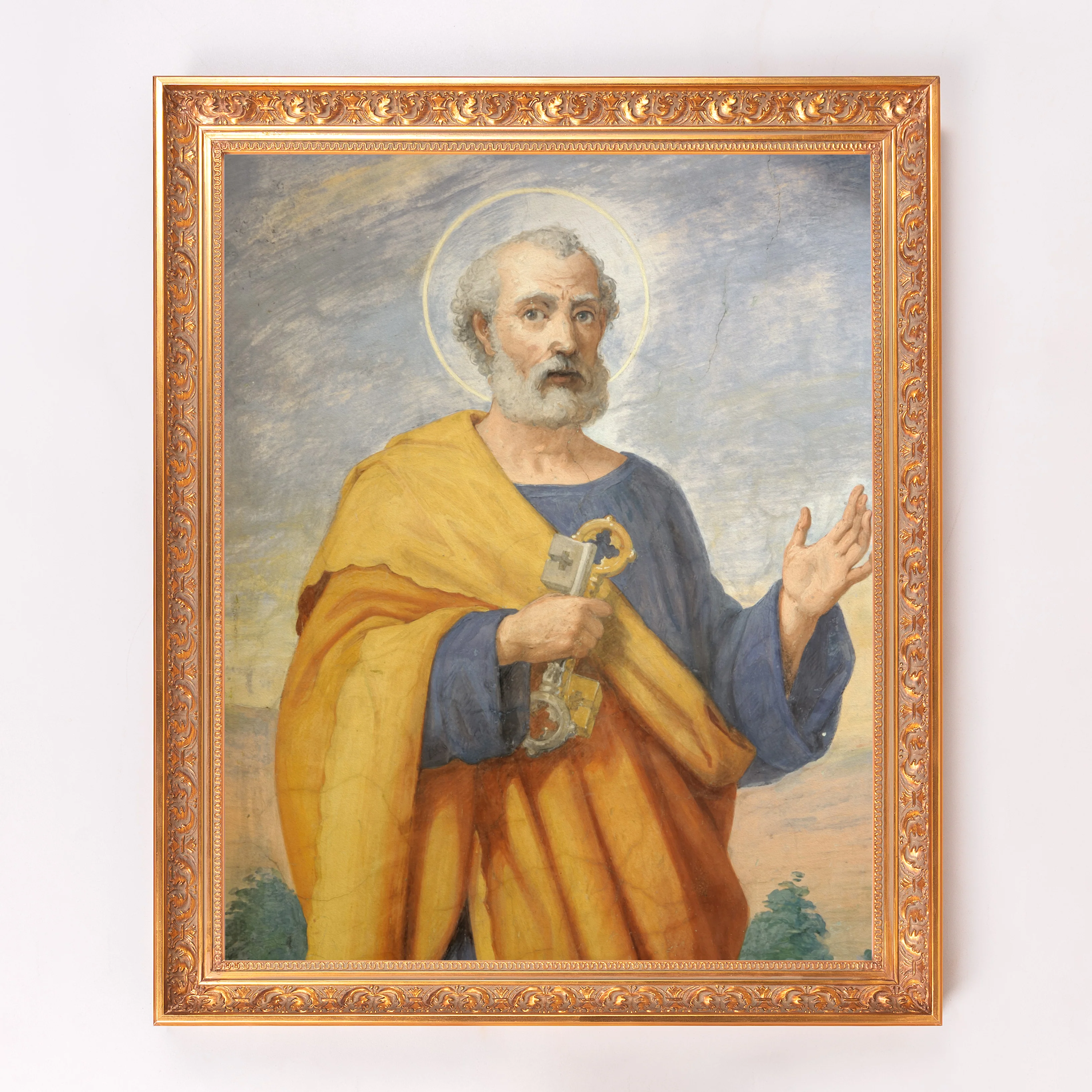 Fresco of St Peter Framed Canvas - Sacred Signature Collection - Image 2