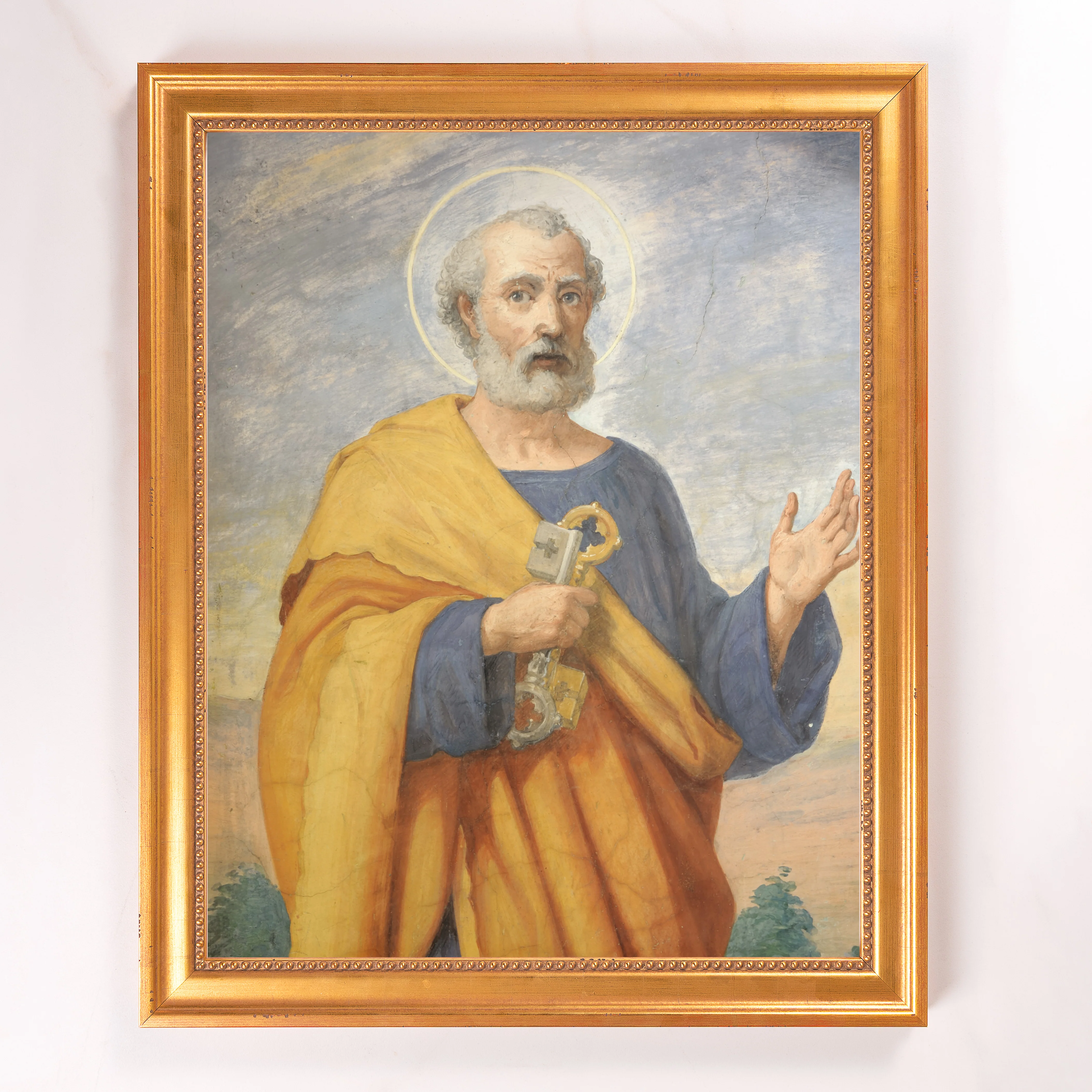Fresco of St Peter Framed Canvas - Sacred Signature Collection - Image 8