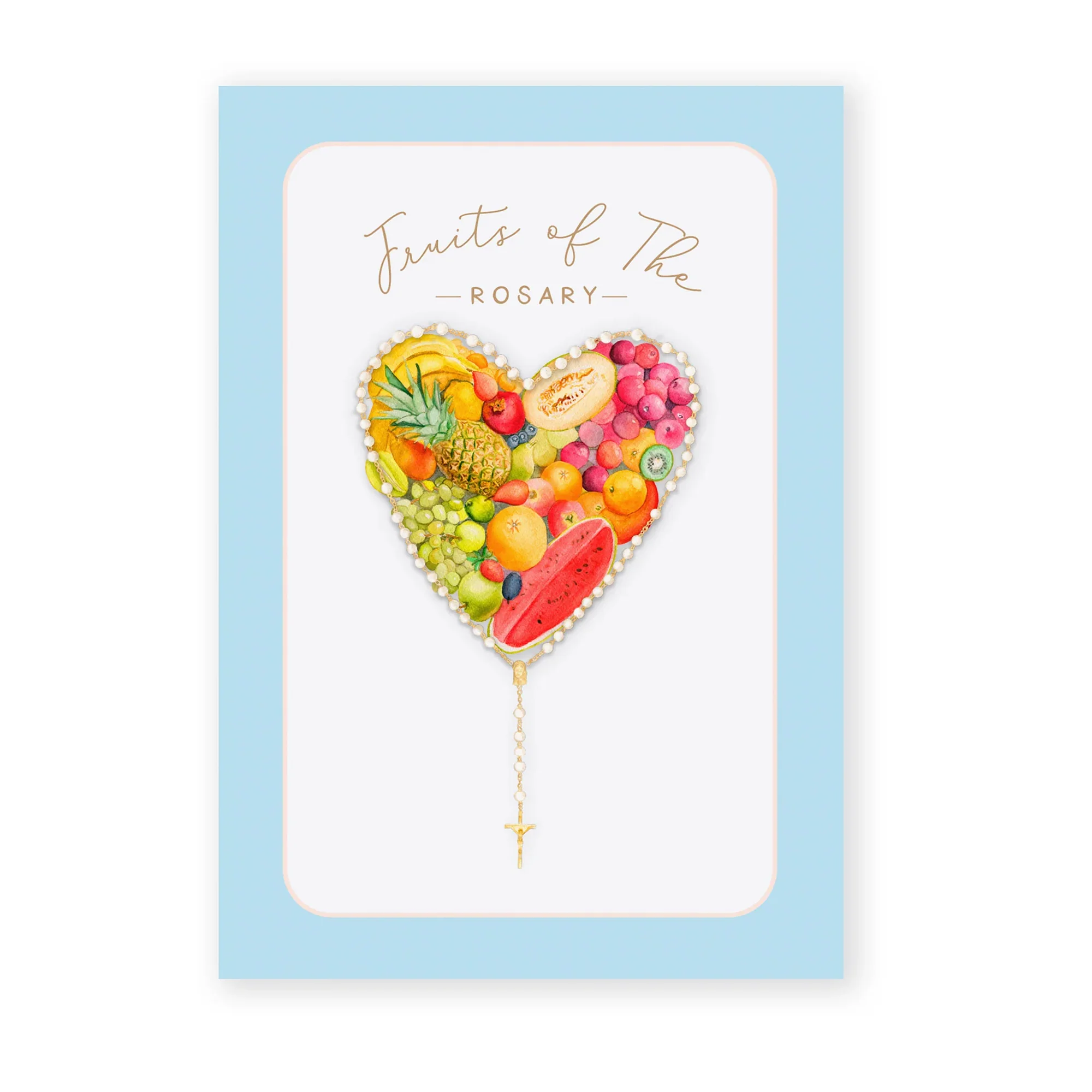 Fruits of the Mysteries of the Rosary Folded Prayer Card - Image 2