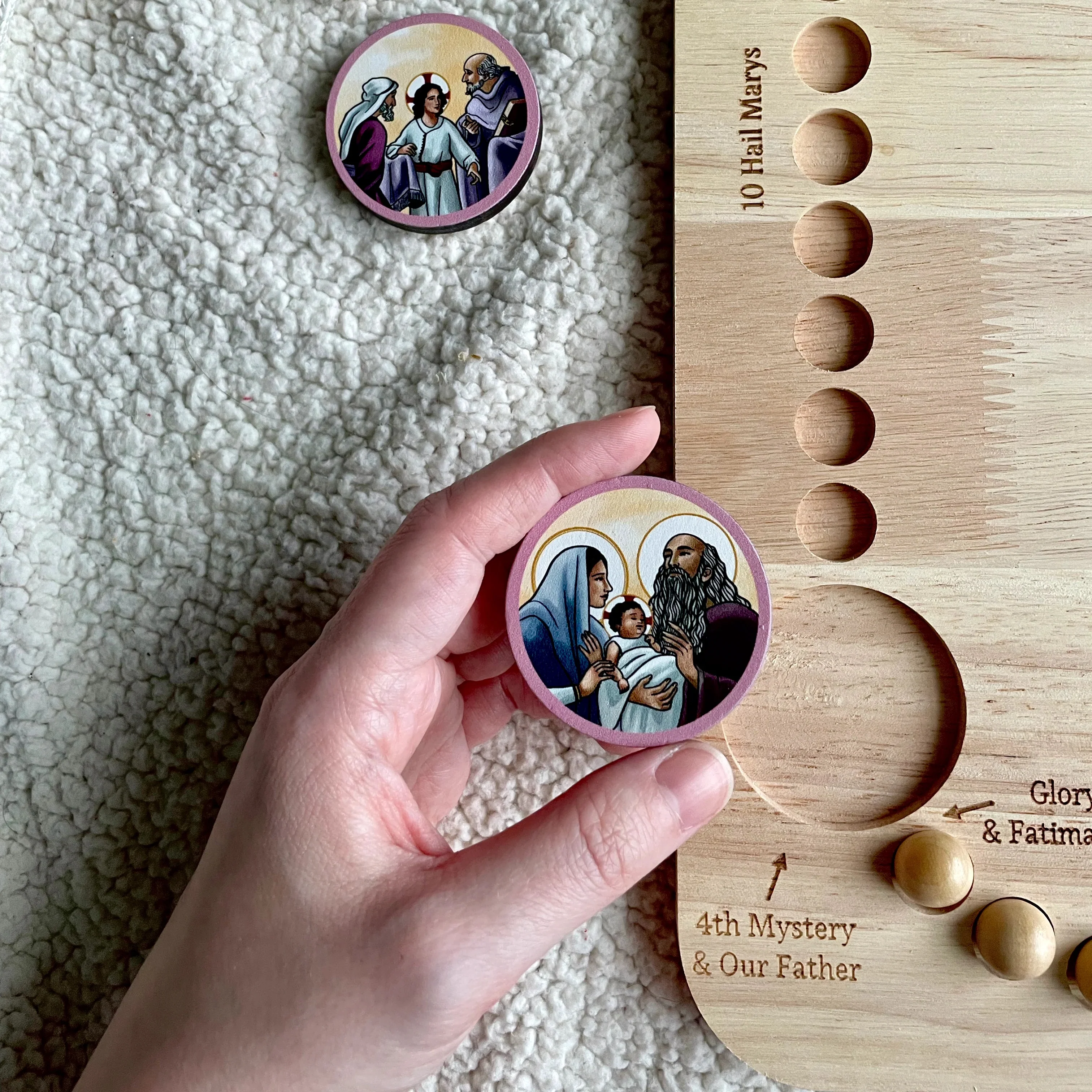 Gather and Pray Wooden Rosary Board - Image 3