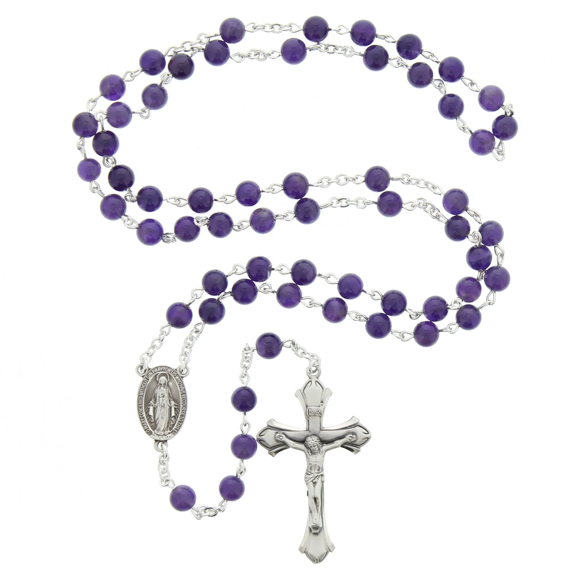 Genuine Amethyst Sterling Rosary - Image 2