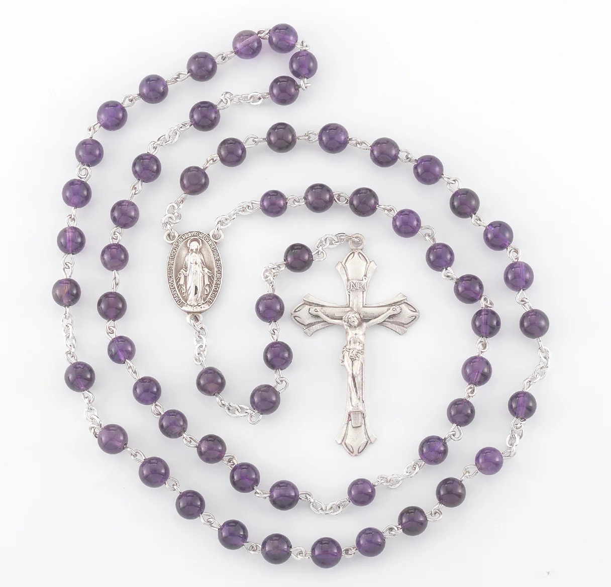 Genuine Amethyst Sterling Rosary - Image 3