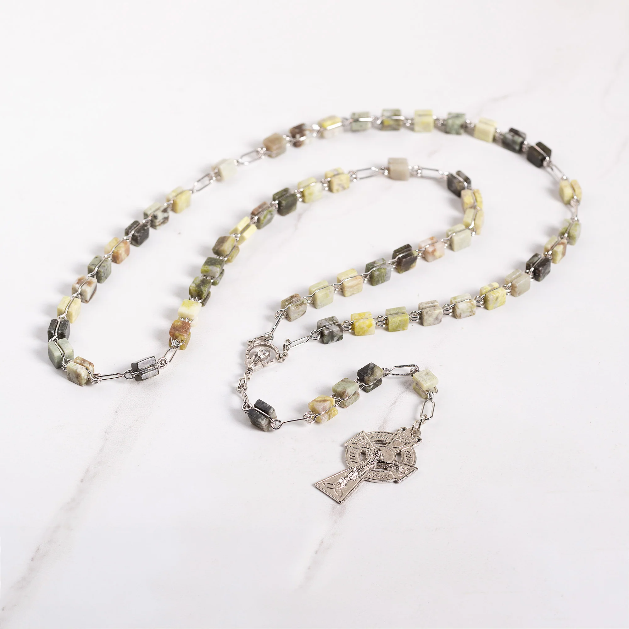 Genuine Connemara Marble Irish Rosary - Image 3