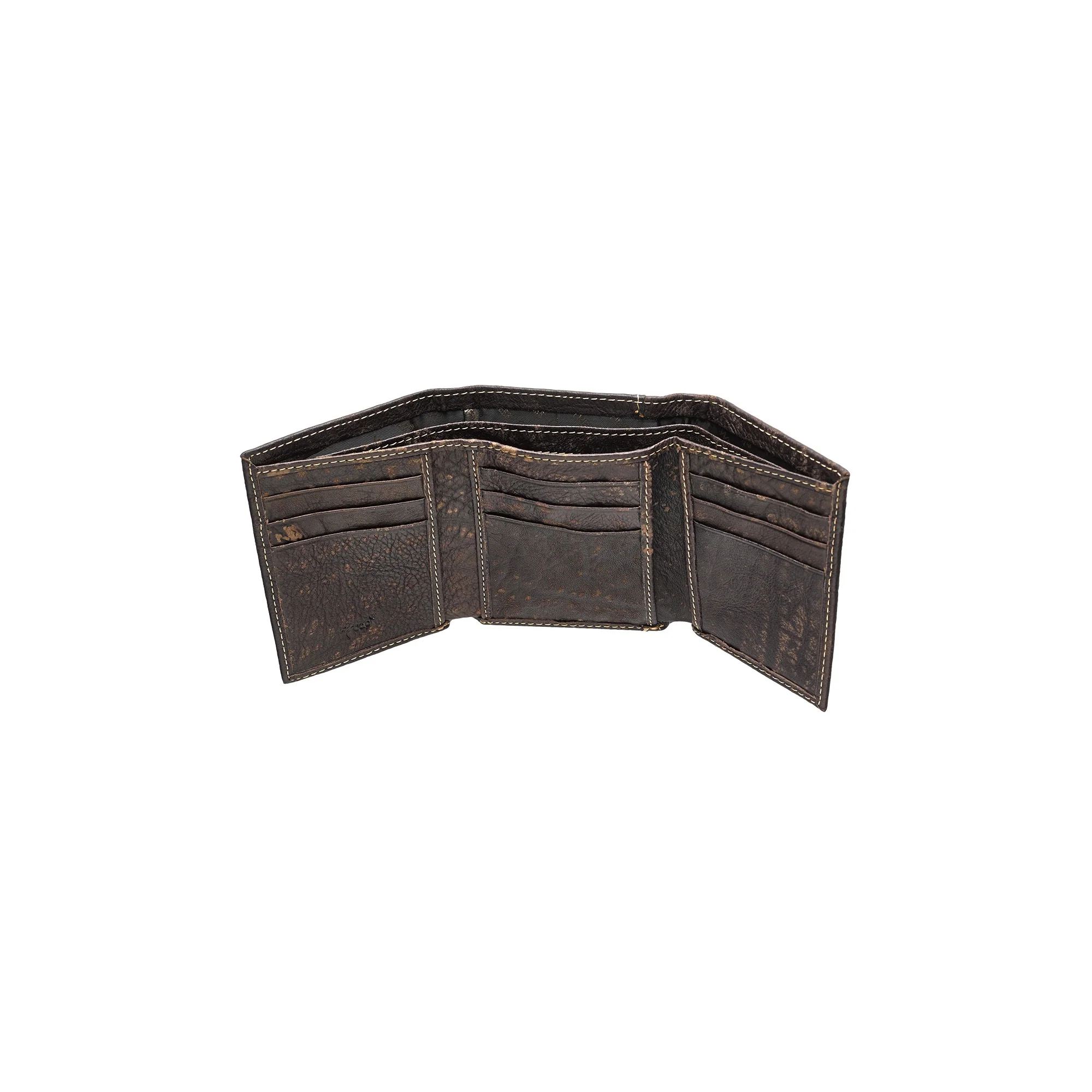 Genuine Leather Wallet with Crosses - Image 2