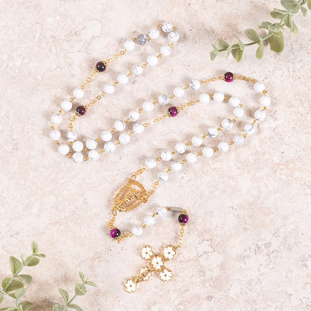 Ghirelli Aulite & Red Tiger Eye Risen Christ Rosary - Image 2
