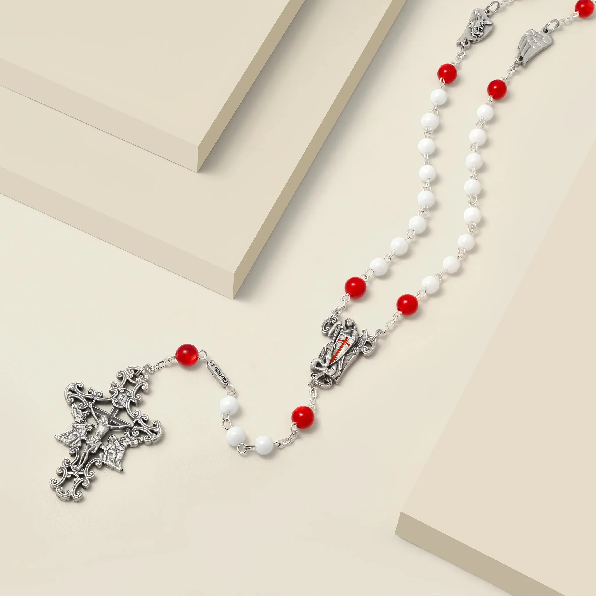 Ghirelli St. Michael Bohemian Glass Rosary - Image 2
