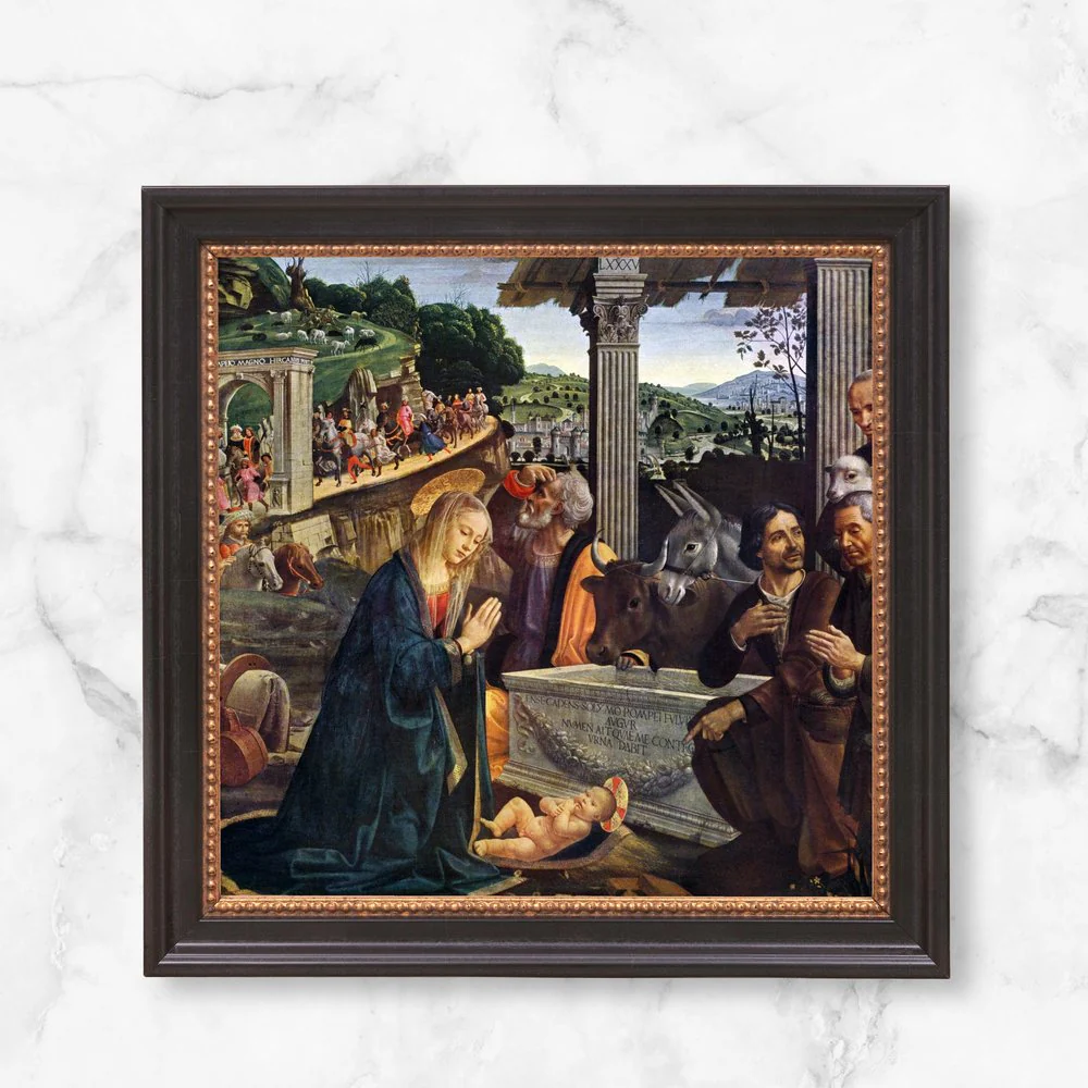 Ghirlandaio's Adoration of the Shepherds Framed Canvas - Sacred Mini Collection - Image 5