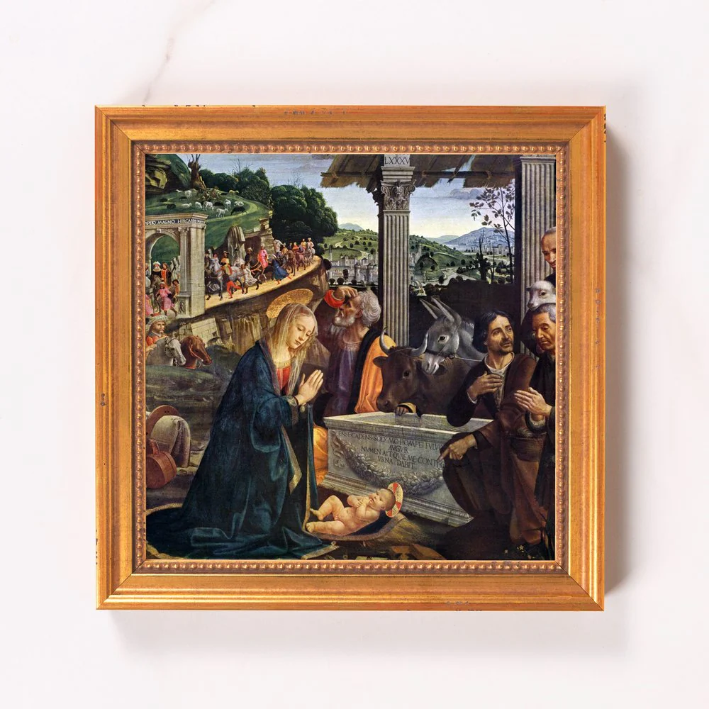 Ghirlandaio's Adoration of the Shepherds Framed Canvas - Sacred Mini Collection - Image 8