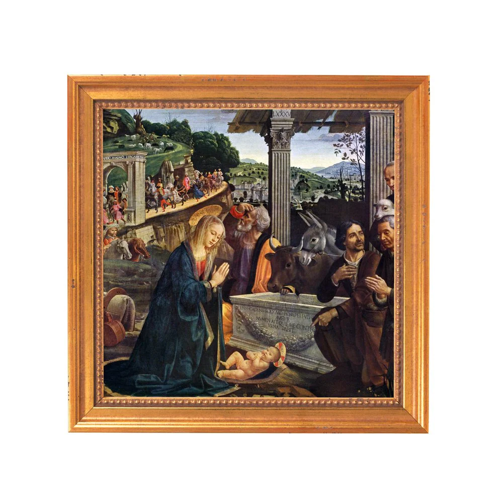 Ghirlandaio's Adoration of the Shepherds Framed Canvas - Sacred Mini Collection - Image 9