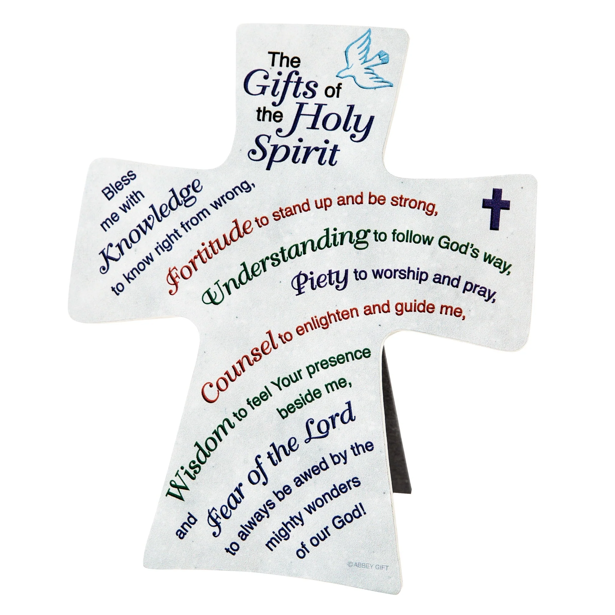 Gifts of the Holy Spirit Cross Plaque - 6 inch