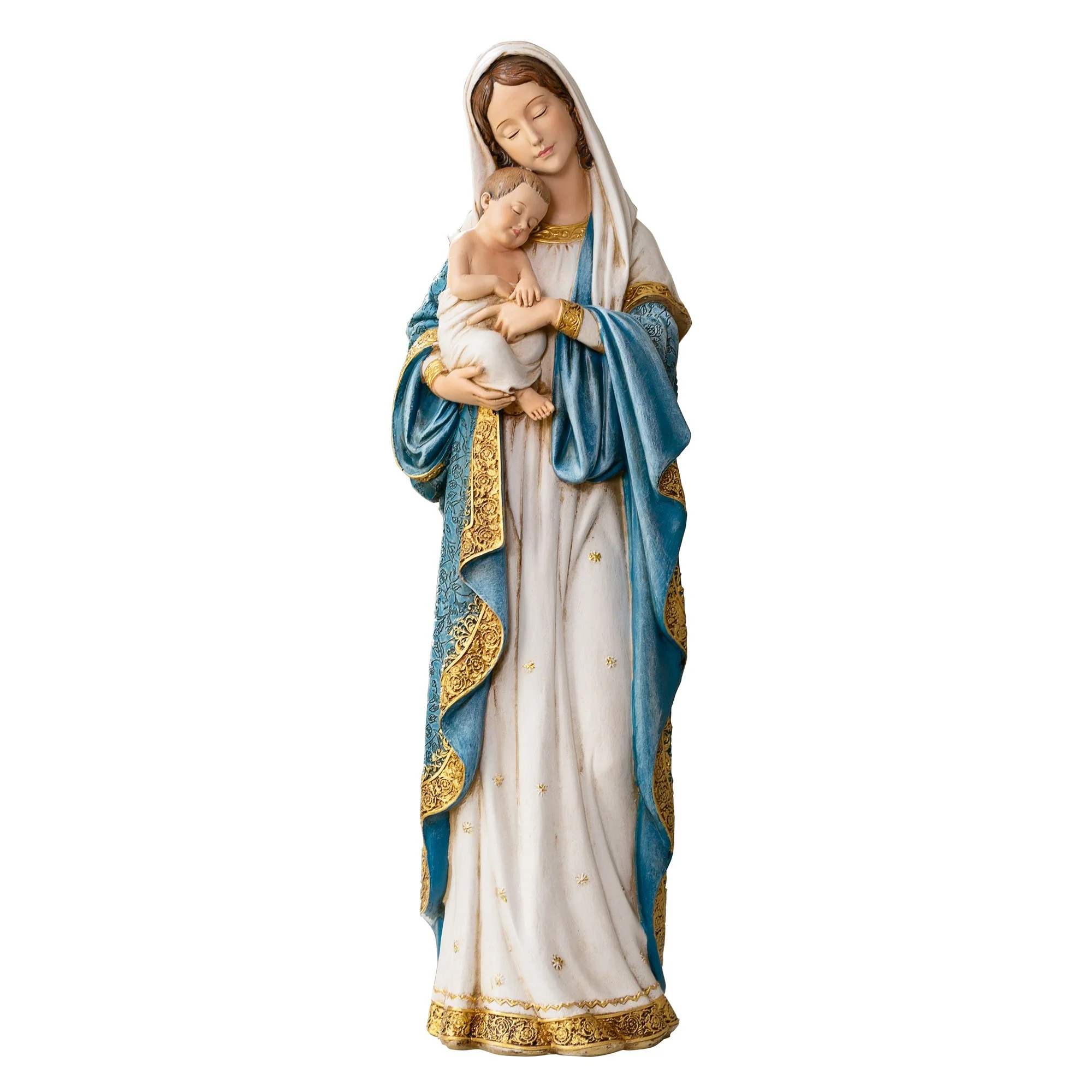 Gilded Madonna & Child Statue - Multiple Sizes - Image 3