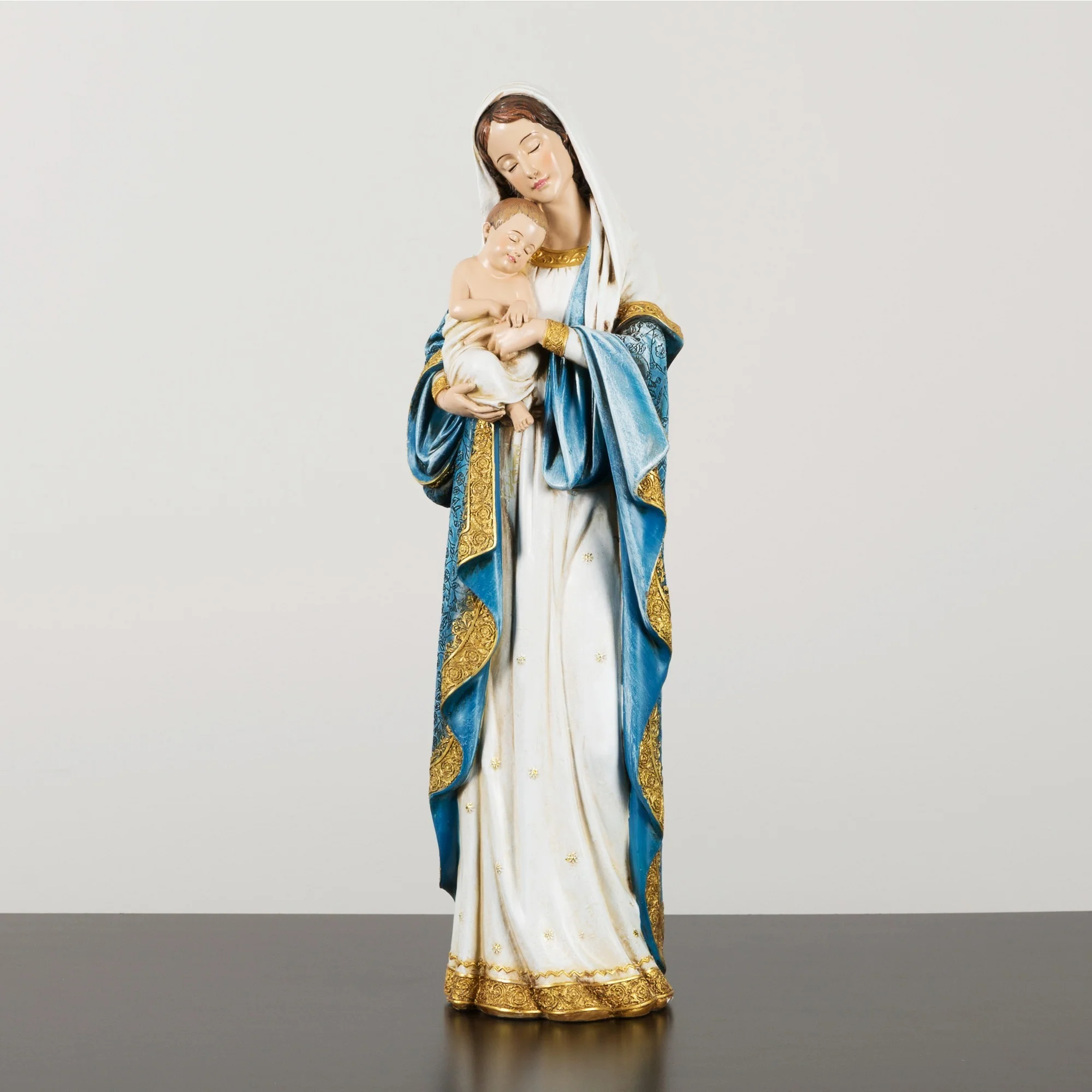 Gilded Madonna & Child Statue - Multiple Sizes - Image 5