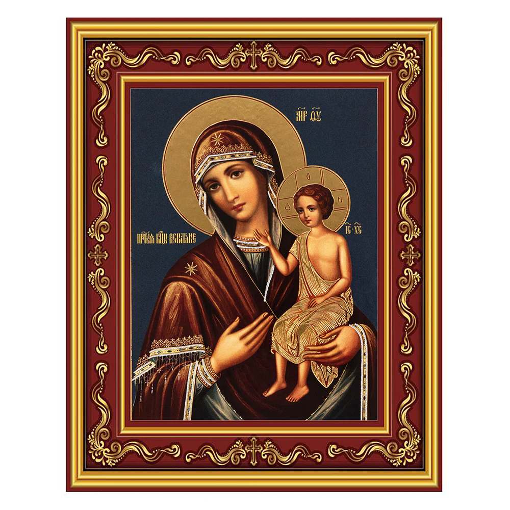 Gilded Madonna Nurturer of Children & Upbringing Educator Icon