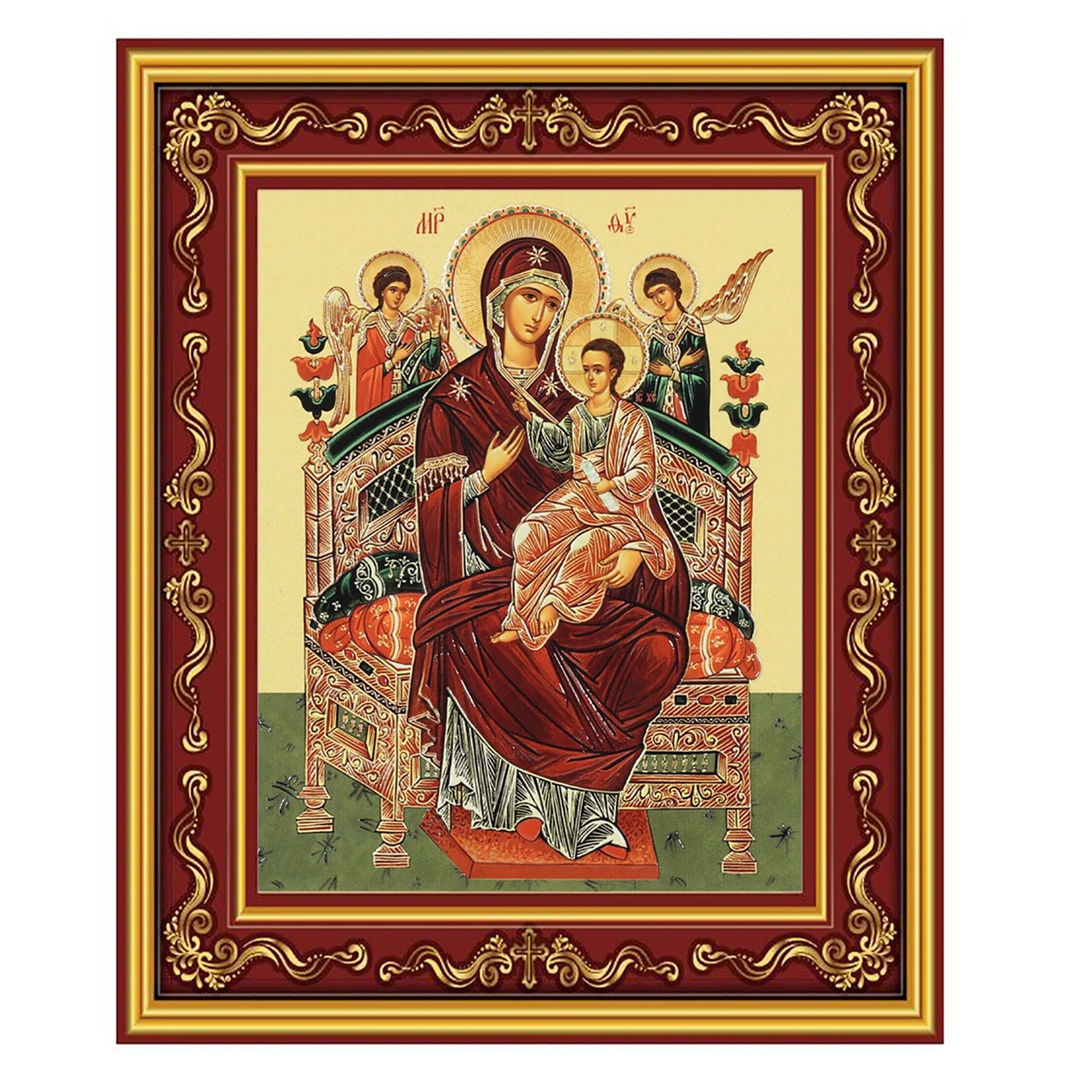 Gilded Virgin Mary Queen of All Icon - 5.5"