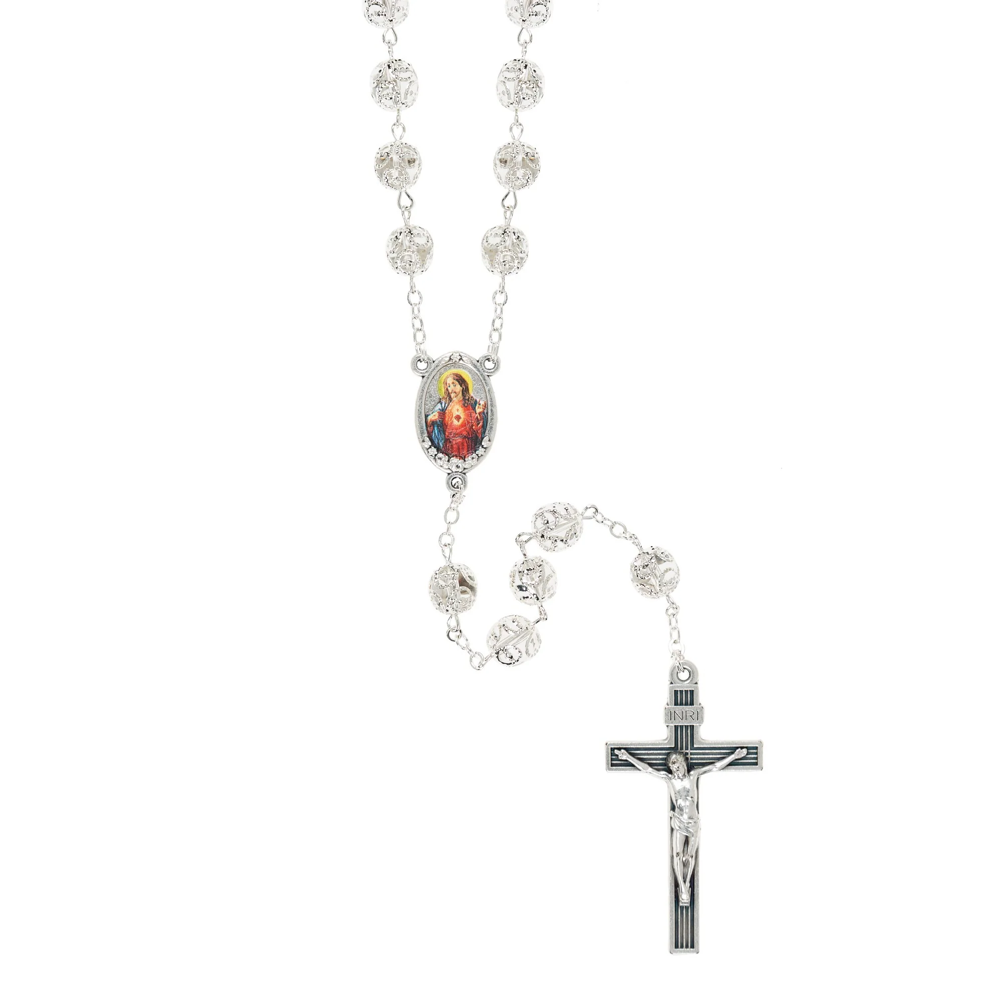 Glass Sacred Heart Rosary