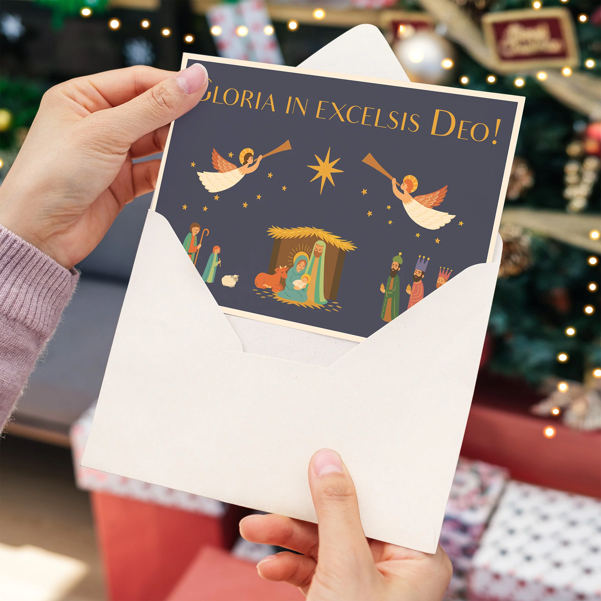 Gloria Nativity Christmas Cards - Set of 20 - Image 3