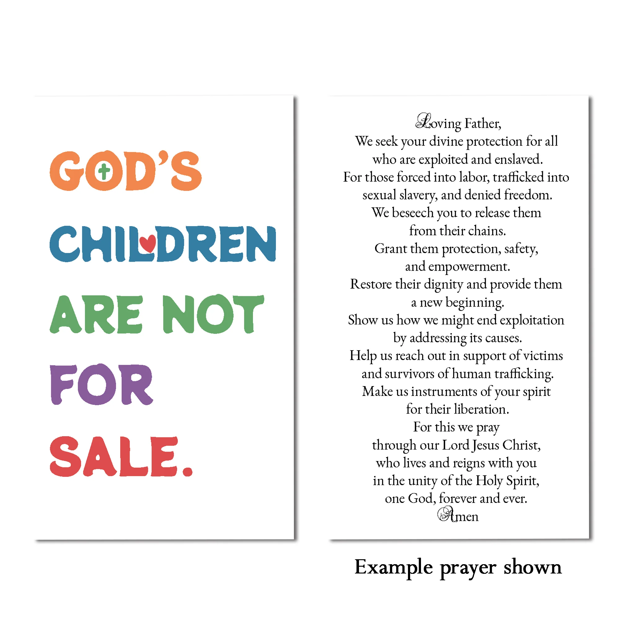 God's Children Are Not For Sale Prayer Card - Image 2