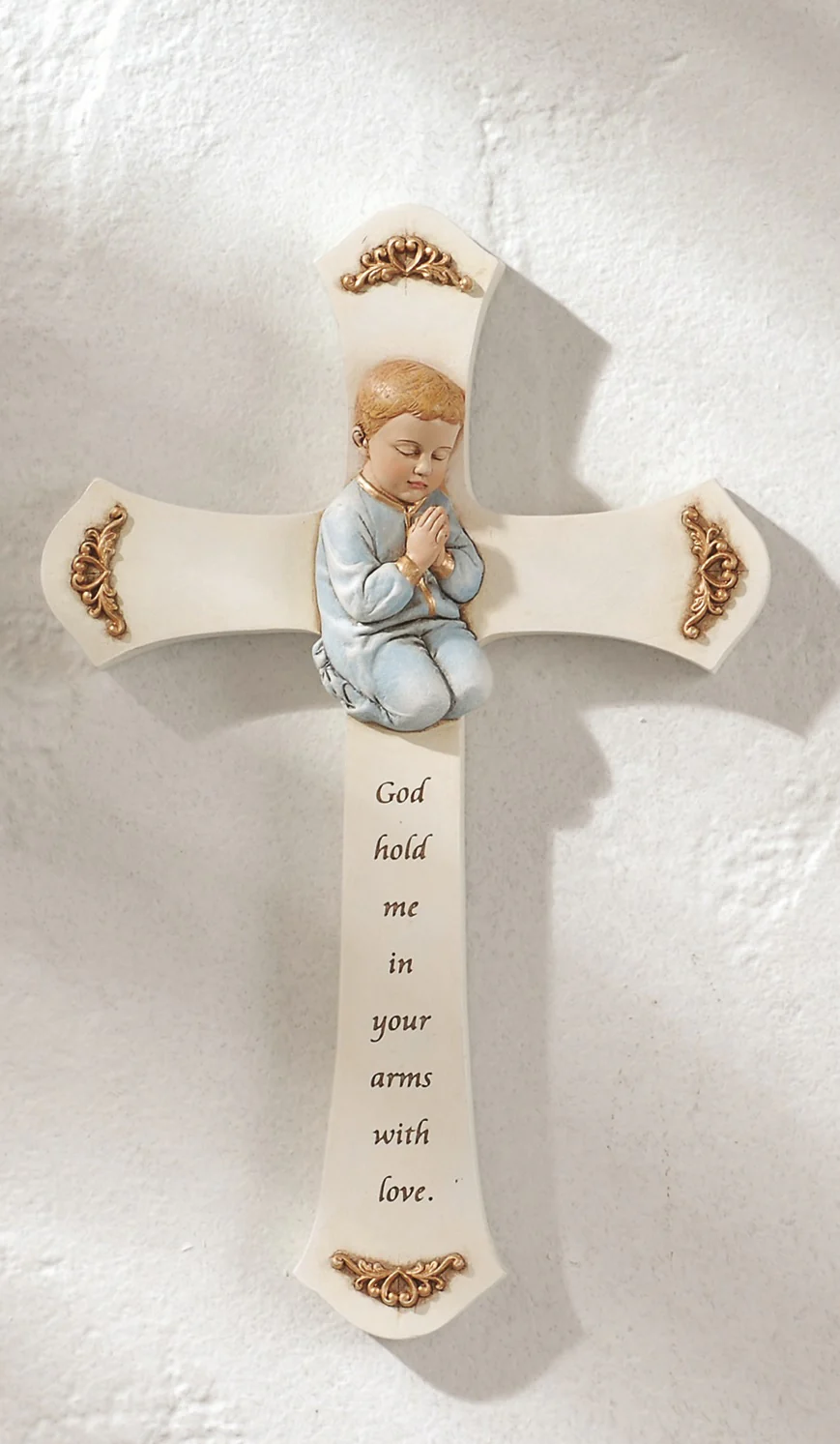 Gold Accented Praying Child Crosses - Boy or Girl