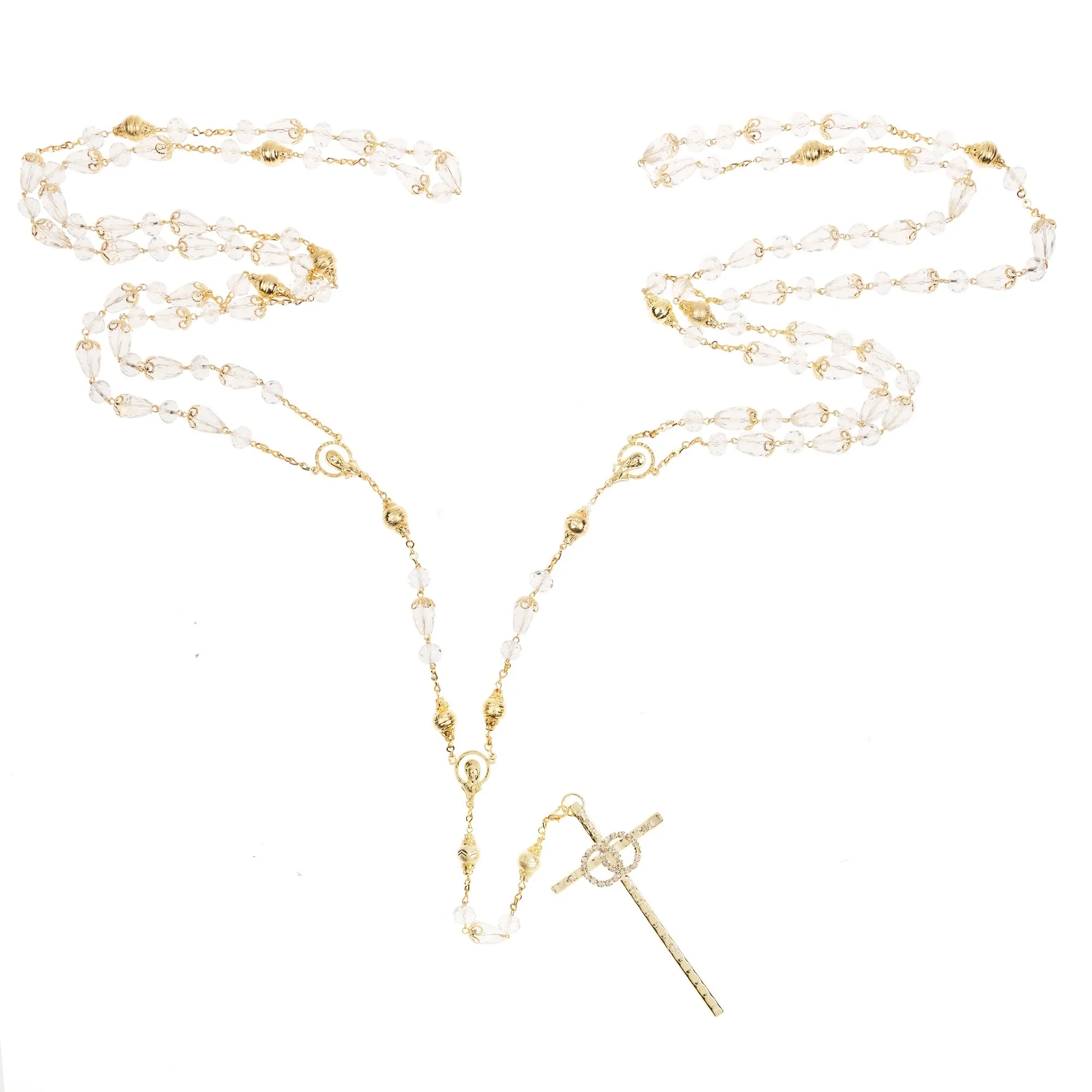 Gold and Crystal Beaded Wedding Lasso Rosary