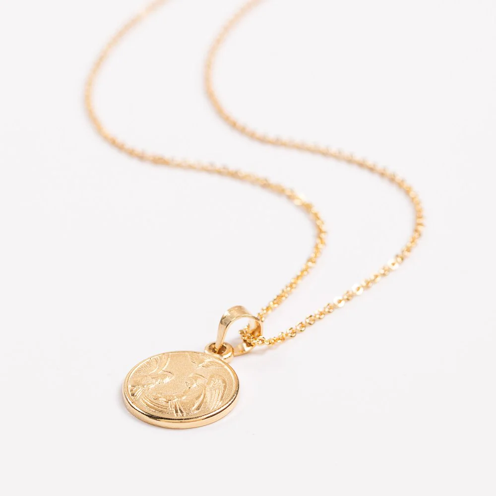 Gold Baptismal Medal Necklace - Image 3