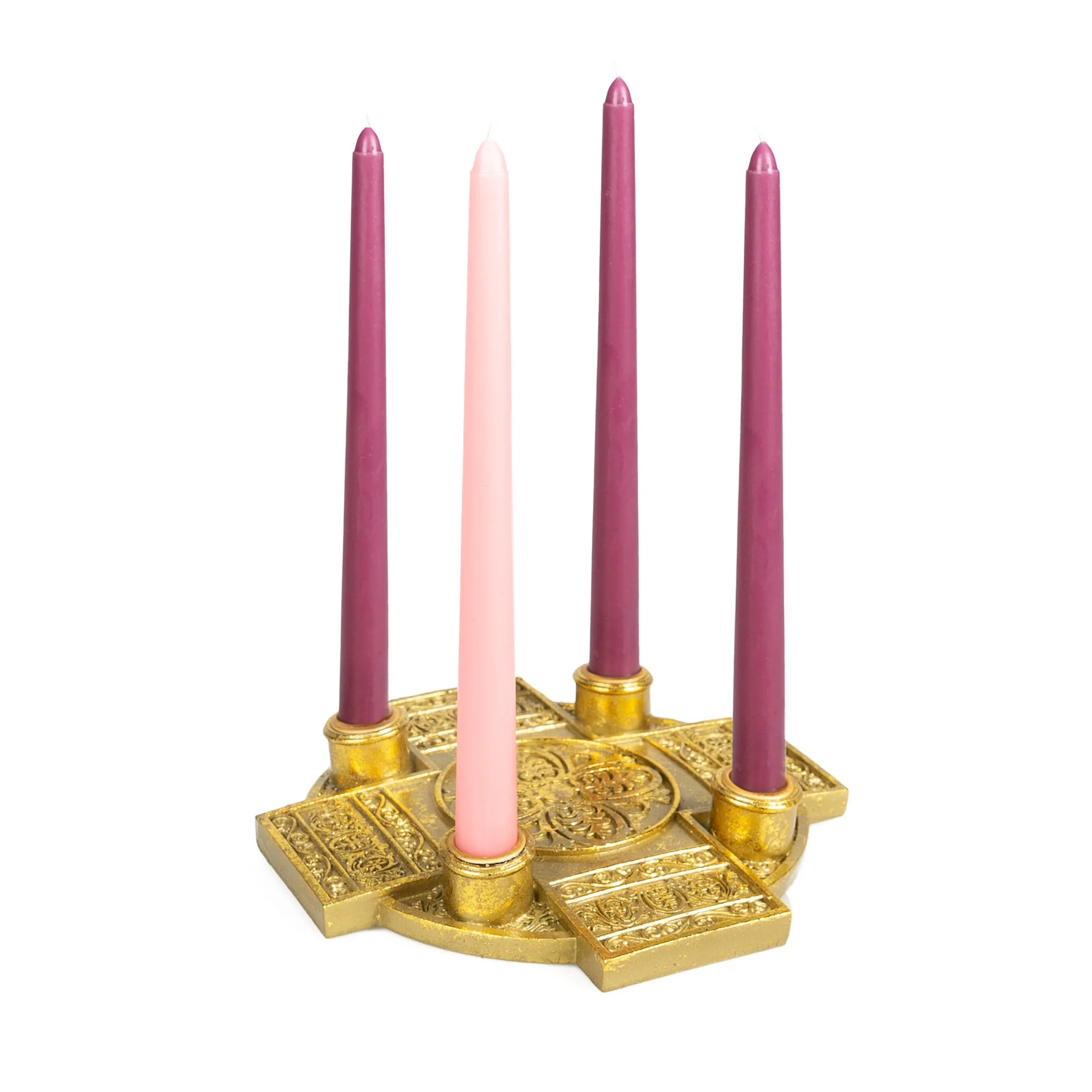Gold Cross Advent Candleholder - Image 2