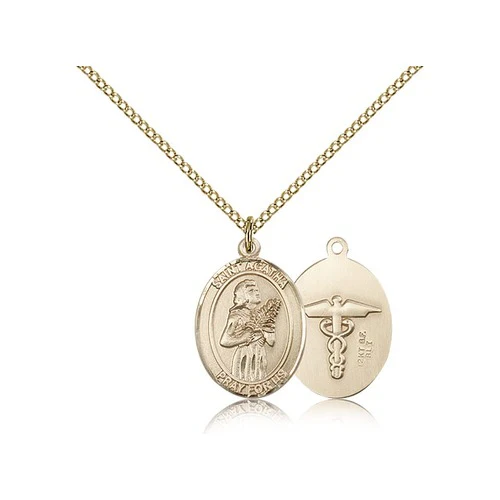 Gold Filled St. Agatha - Nurse Pendant w/ Chain
