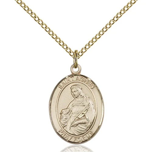 Gold Filled St. Agnes of Rome Pendant w/ Chain