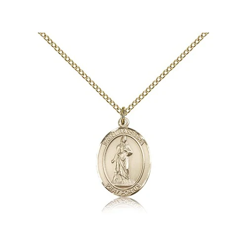 Gold Filled St. Barbara Pendant w/ Chain