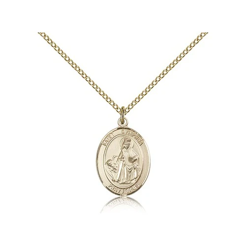 Gold Filled St. Dymphna Pendant w/ Chain